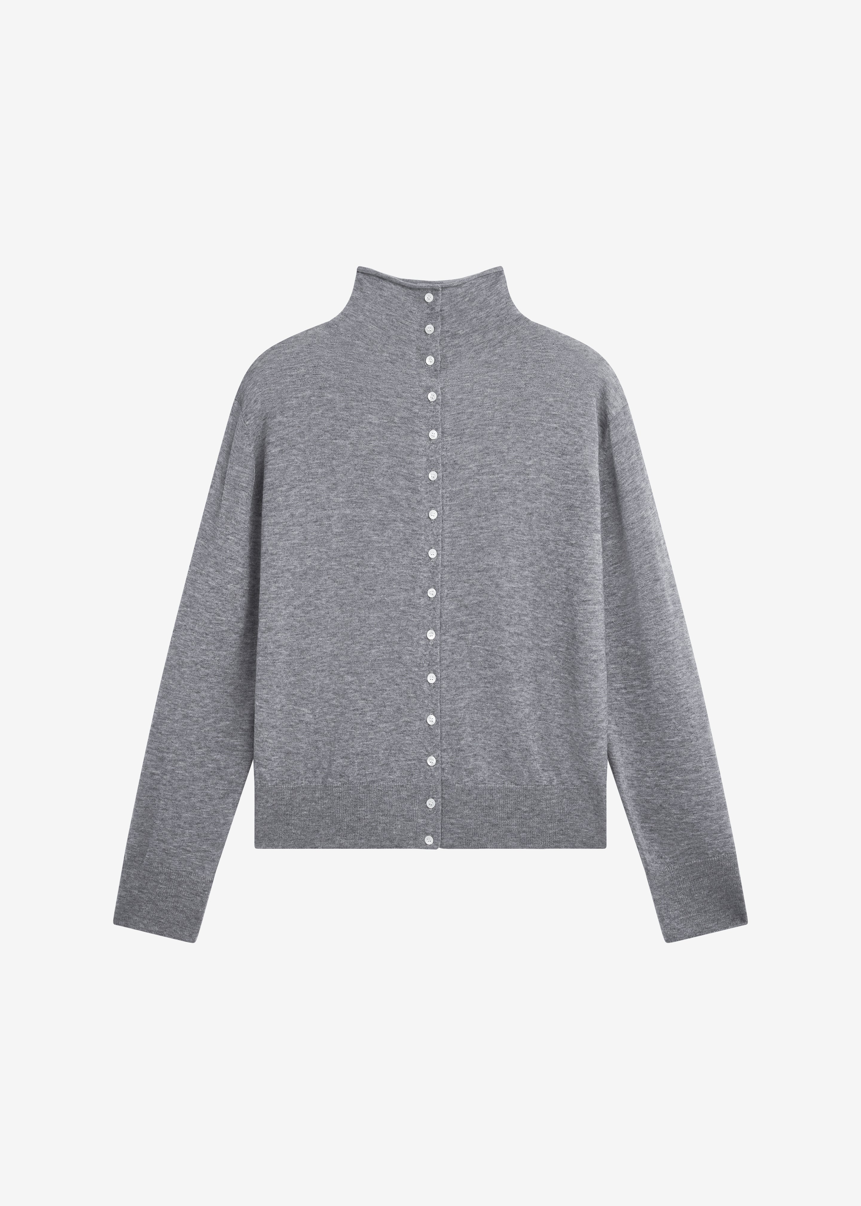 Vradal High Neck Cardigan - Grey – The Frankie Shop Europe