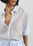 Vranor Light Sheer Shirt - Light Blue/Black Stripe