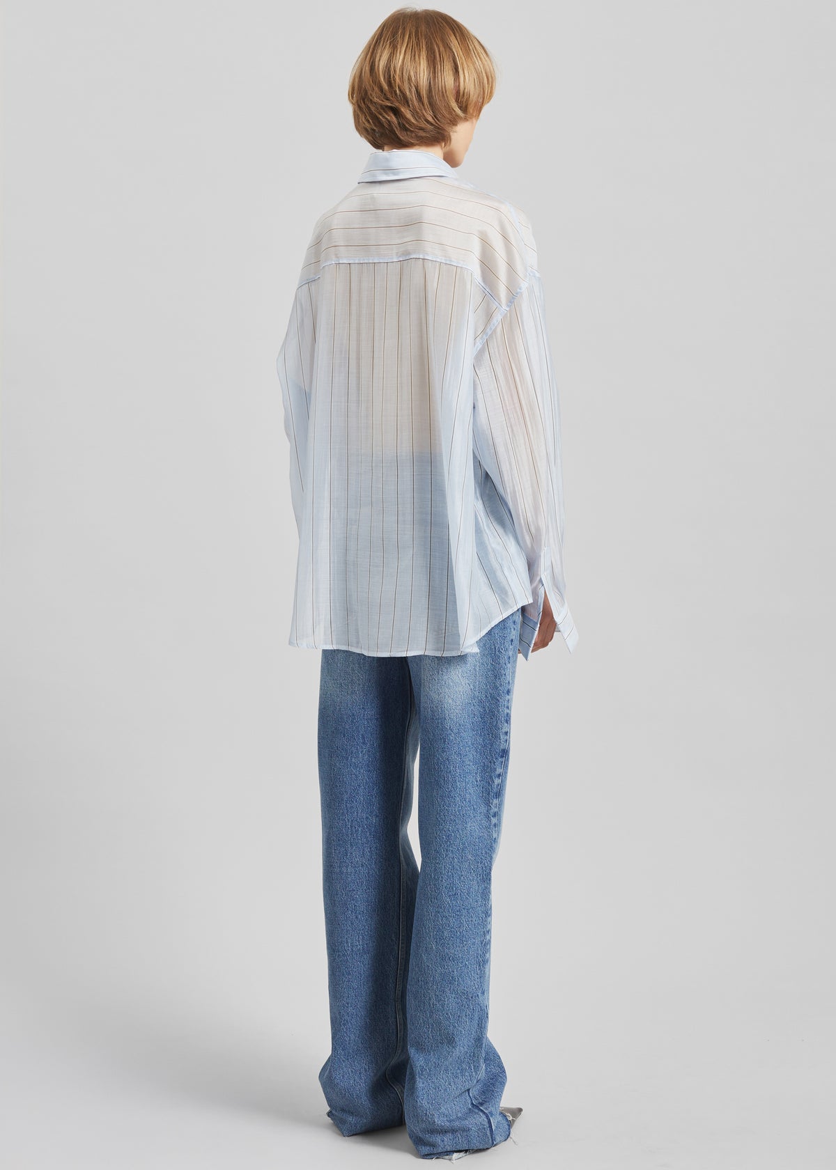 Vranor Light Sheer Shirt - Light Blue/Black Stripe - 7