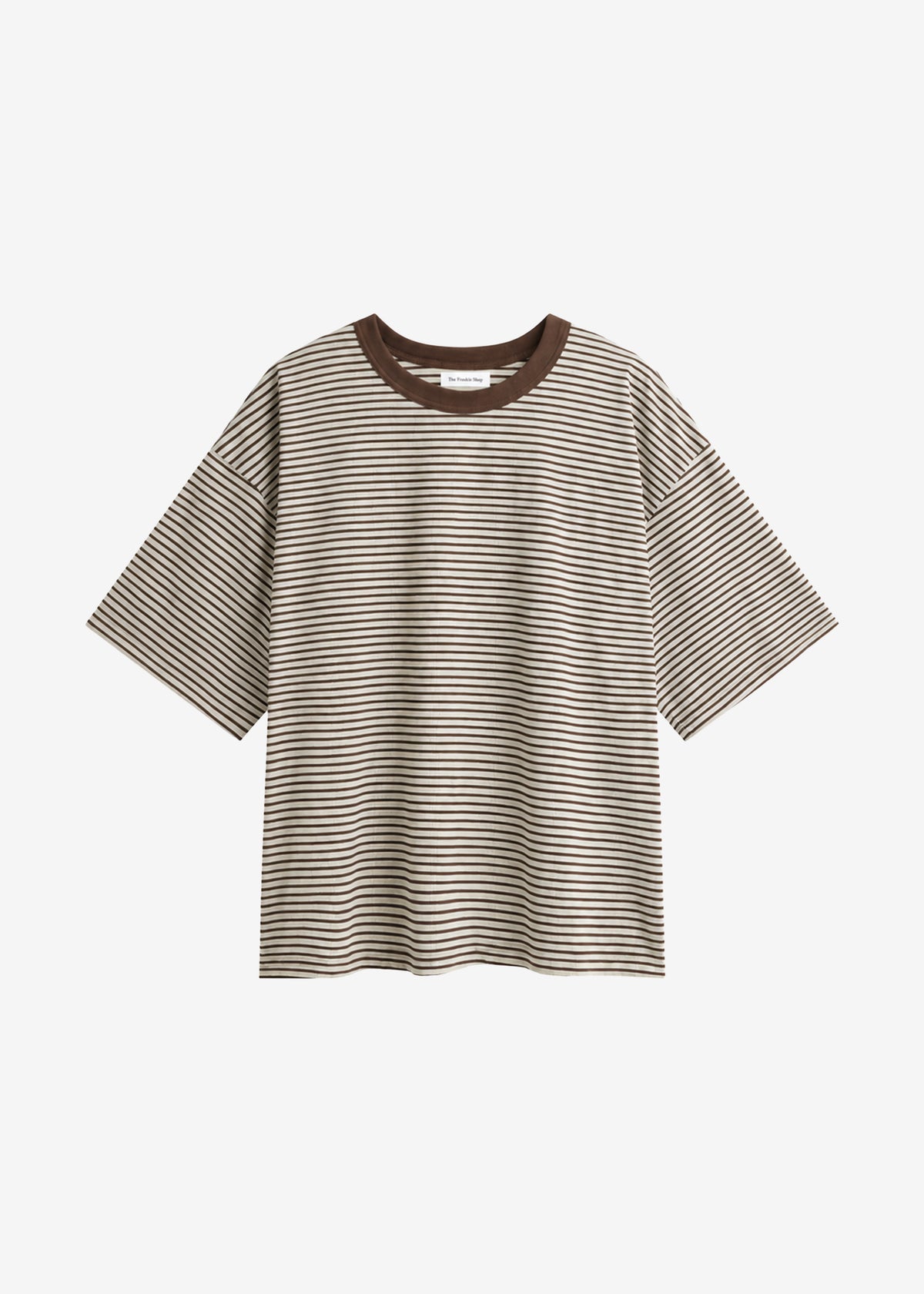 Wallace Oversized T-Shirt - Beige/Brown Stripe