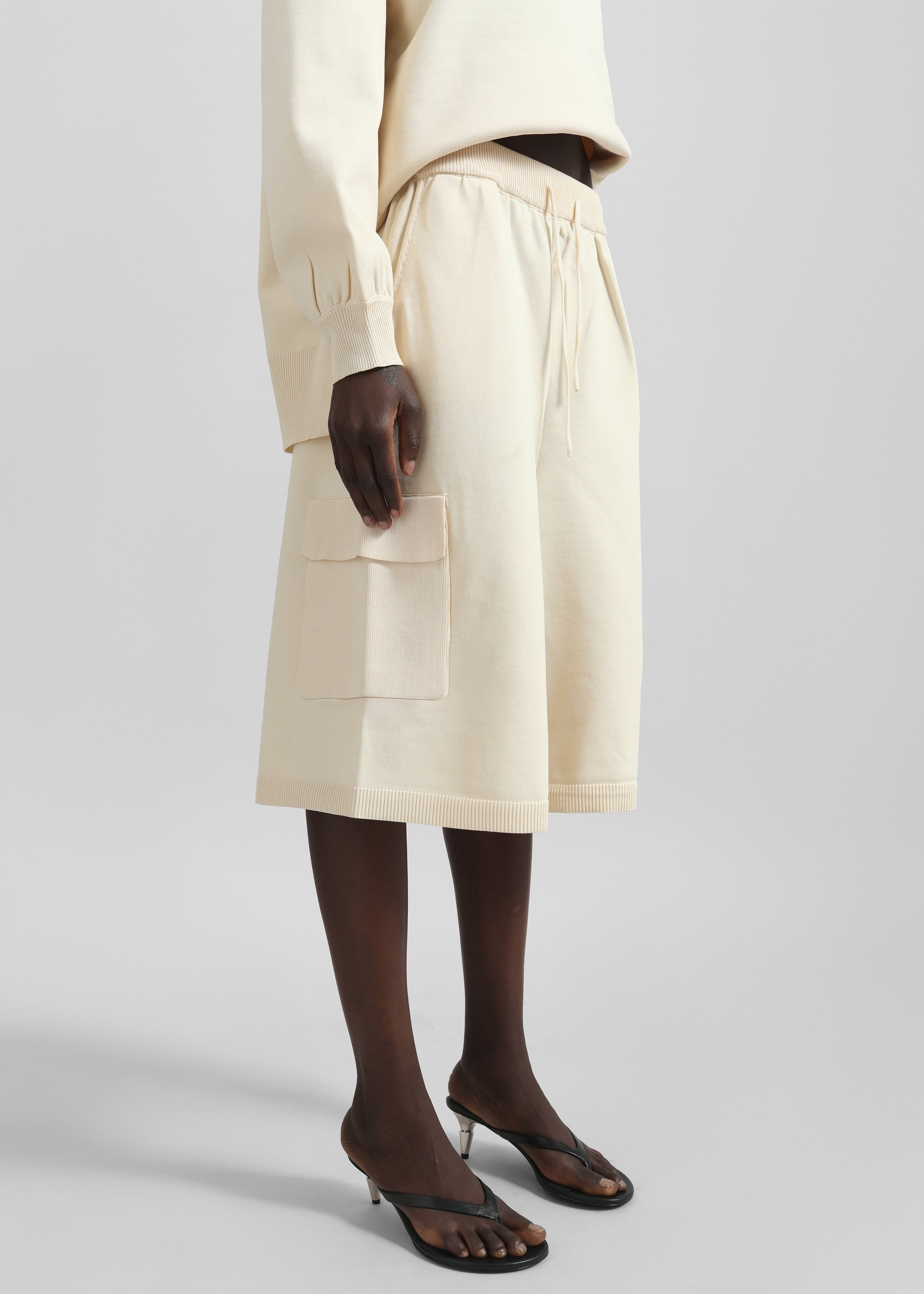 Wesra Knit Bermuda Shorts - Ecru - 2