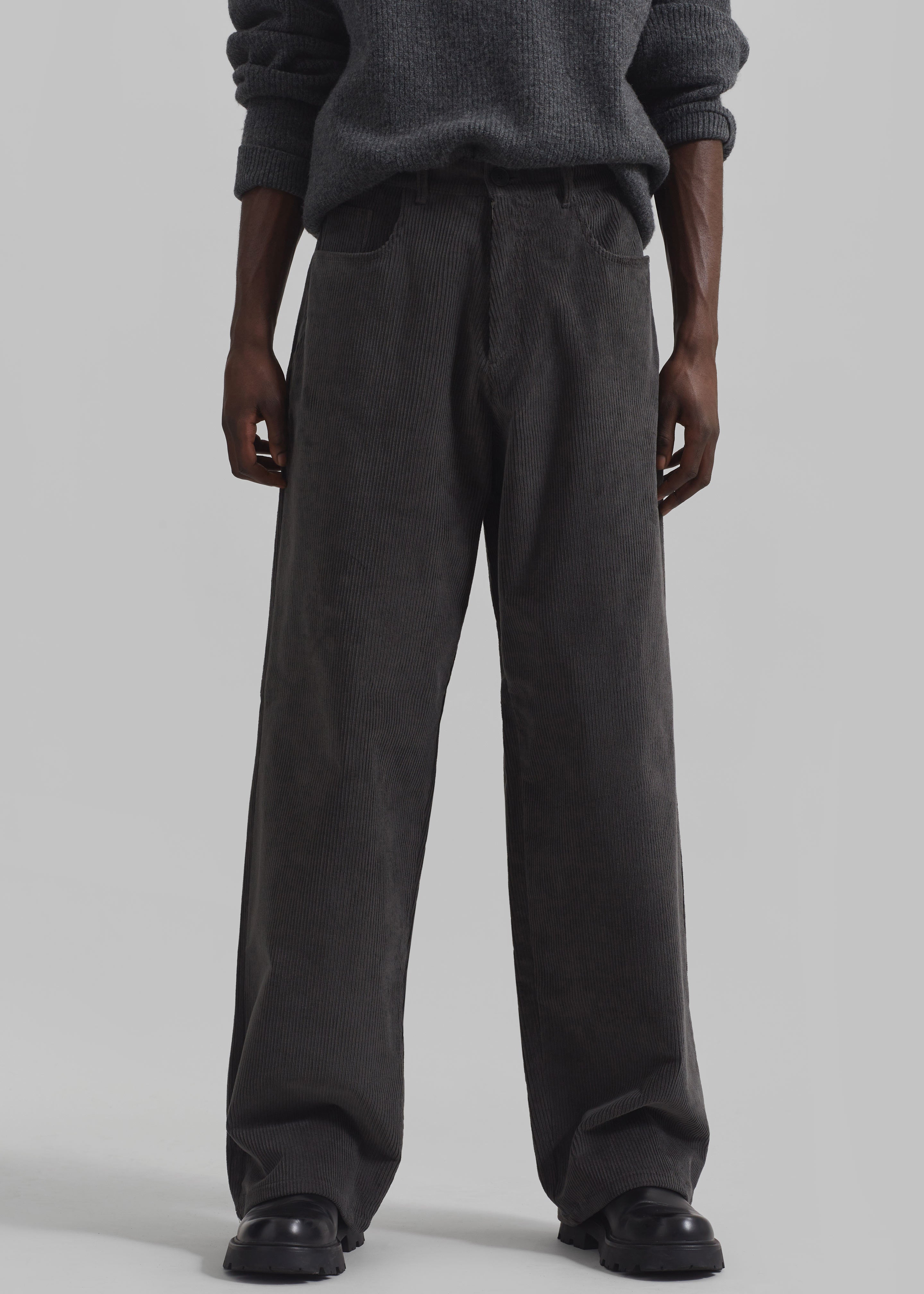 Wharton Corduroy Pants - Charcoal - 1