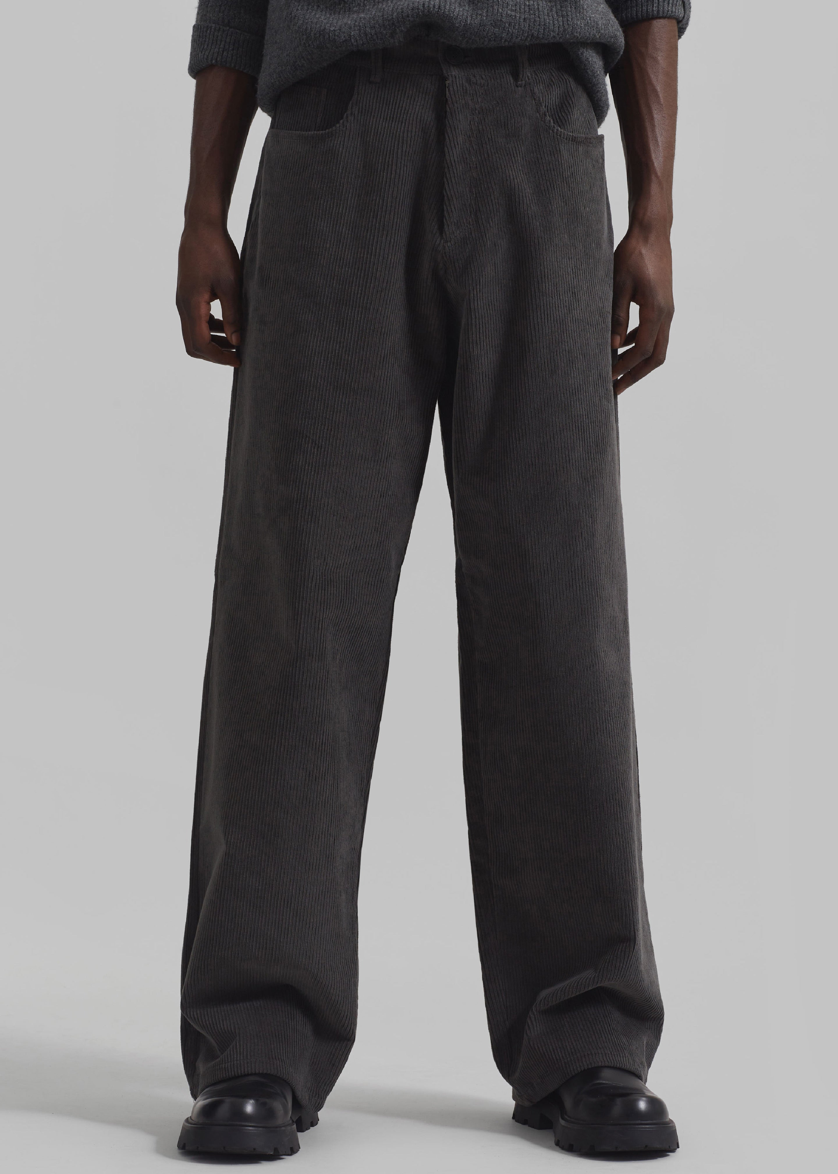 Wharton Corduroy Pants - Charcoal - 1