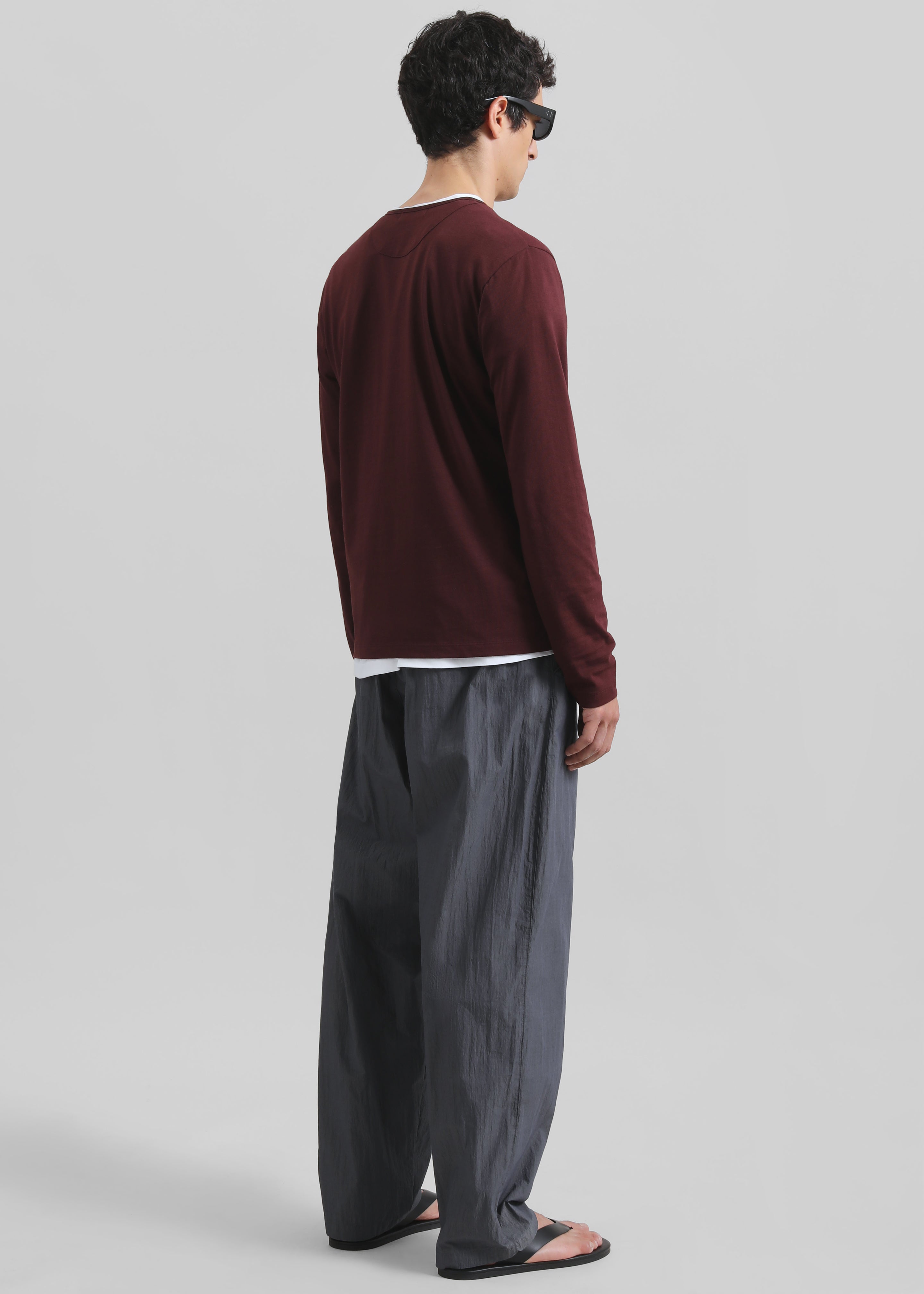 Whitby Modal-Blend Henley T-Shirt - Burgundy - 4