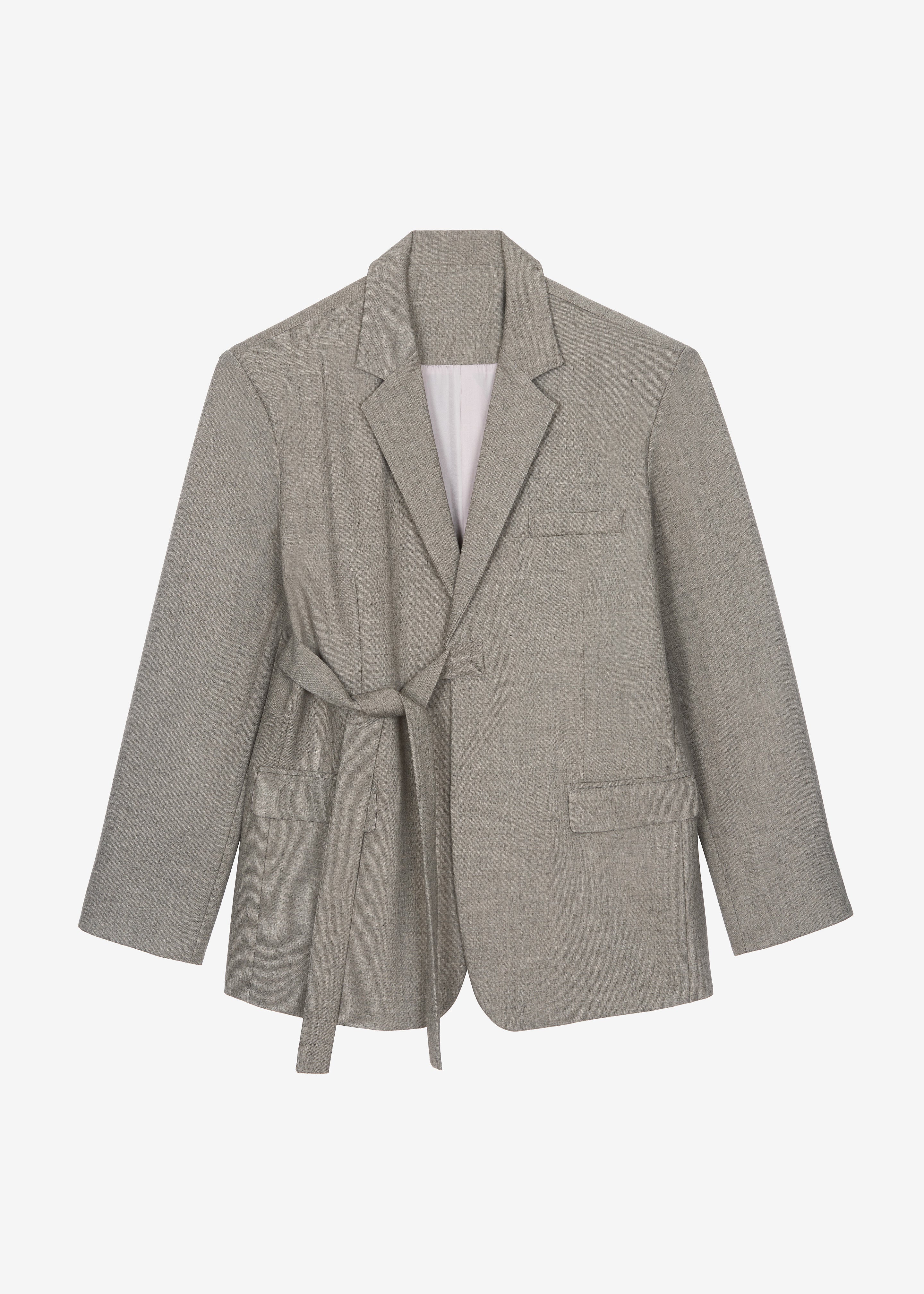 Whiteney Tie Up Blazer - Beige - 11