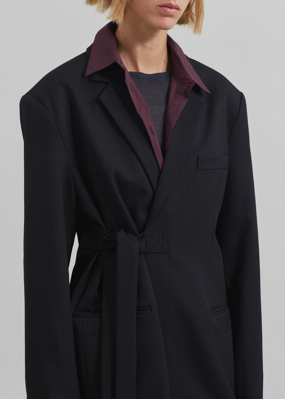 Whiteney Tie Up Blazer - Black - 1