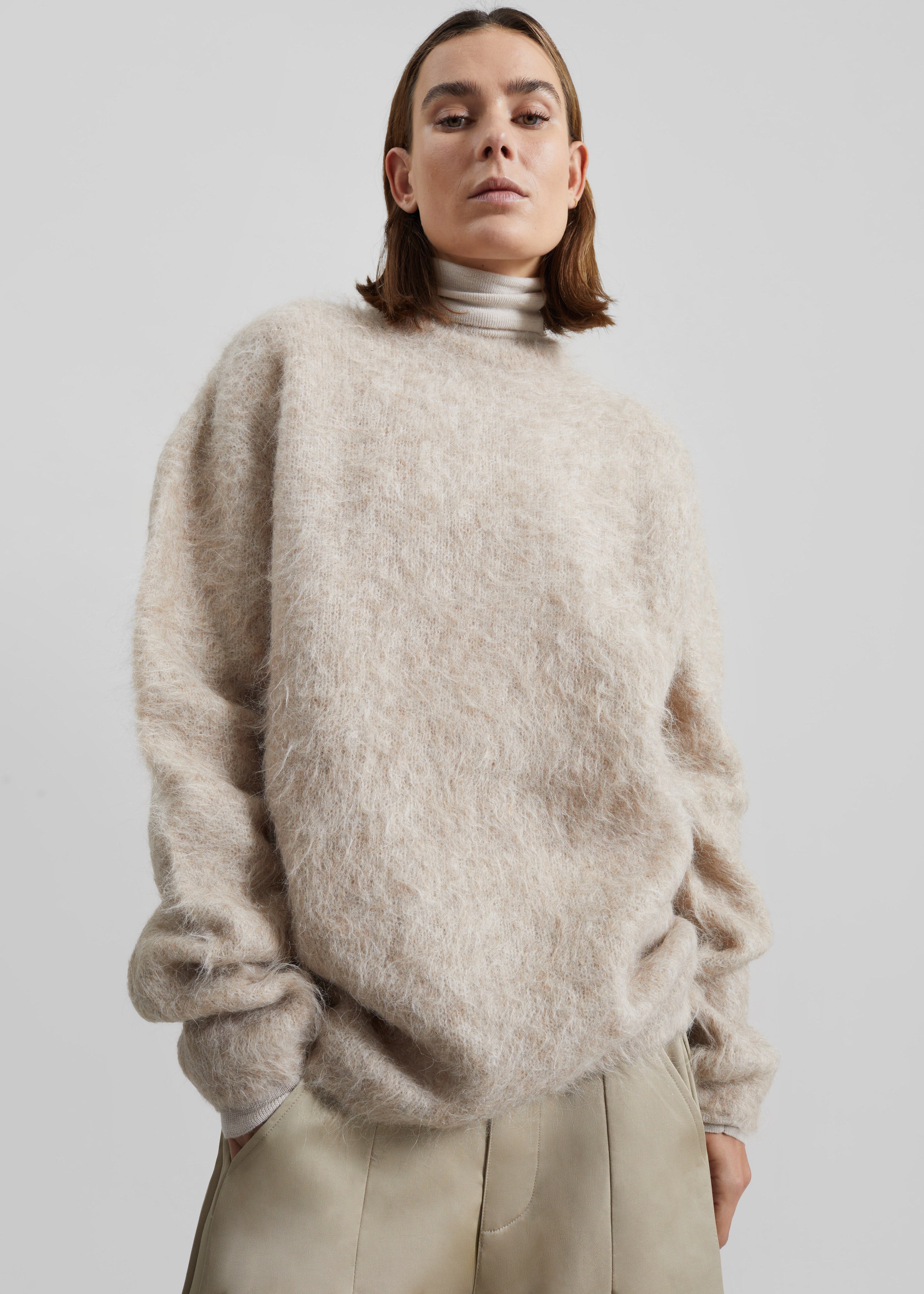 Willy Alpaca Knit Sweater - Beige - 1