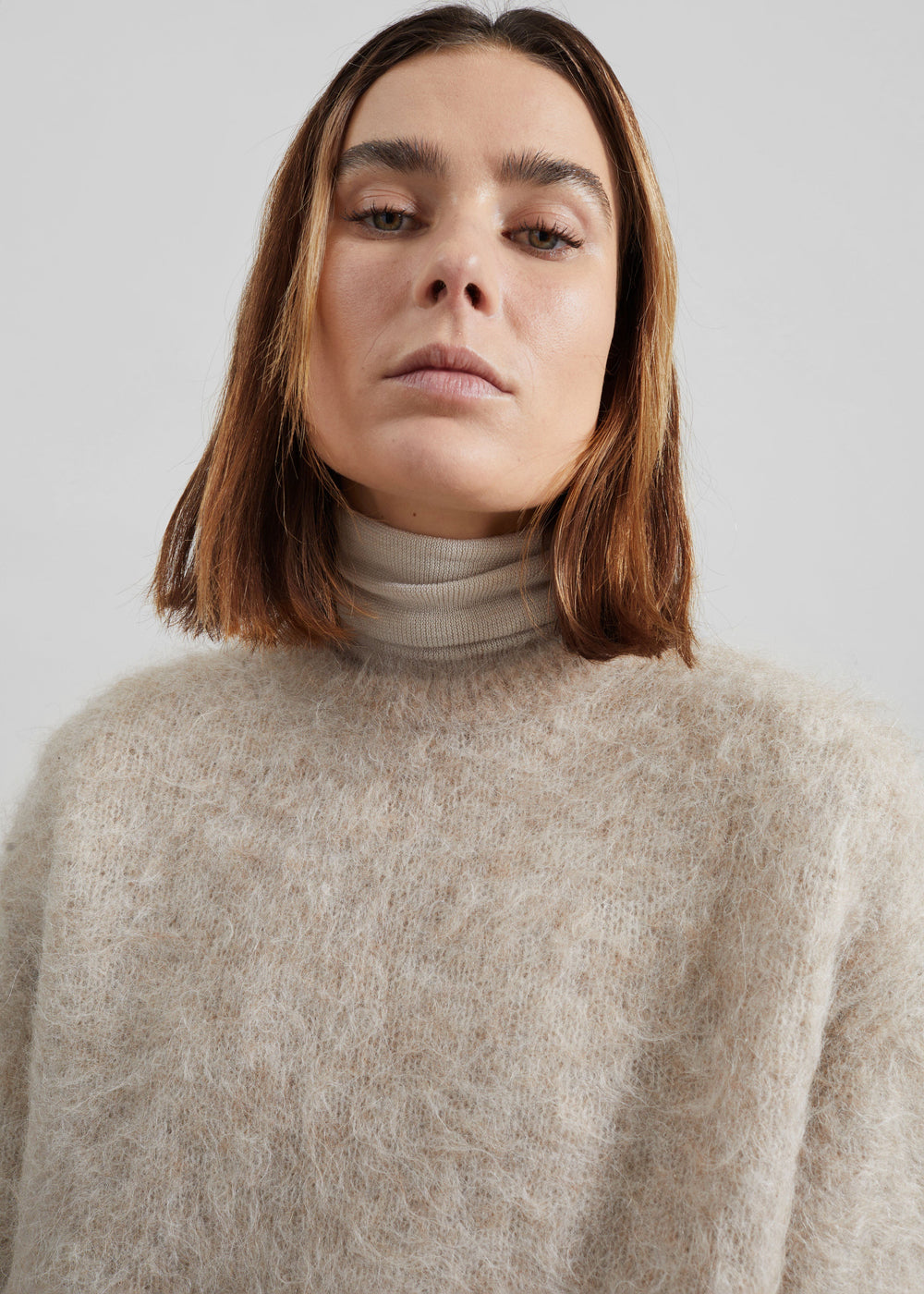 Willy Alpaca Knit Sweater - Beige - 1