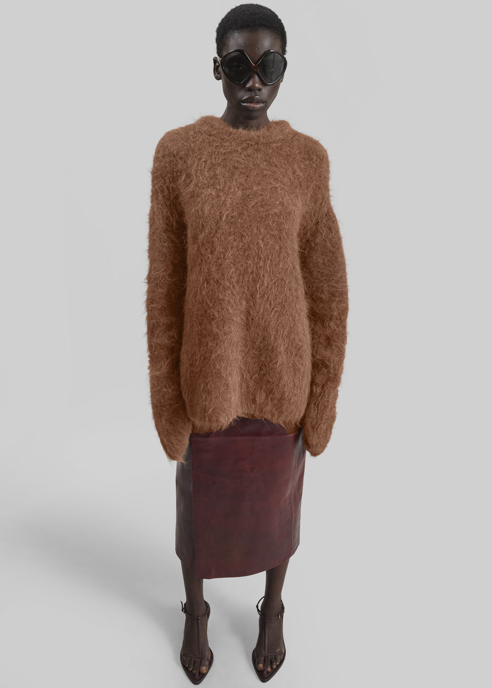 Willy Alpaca Knit Sweater - Dark Taupe - 1