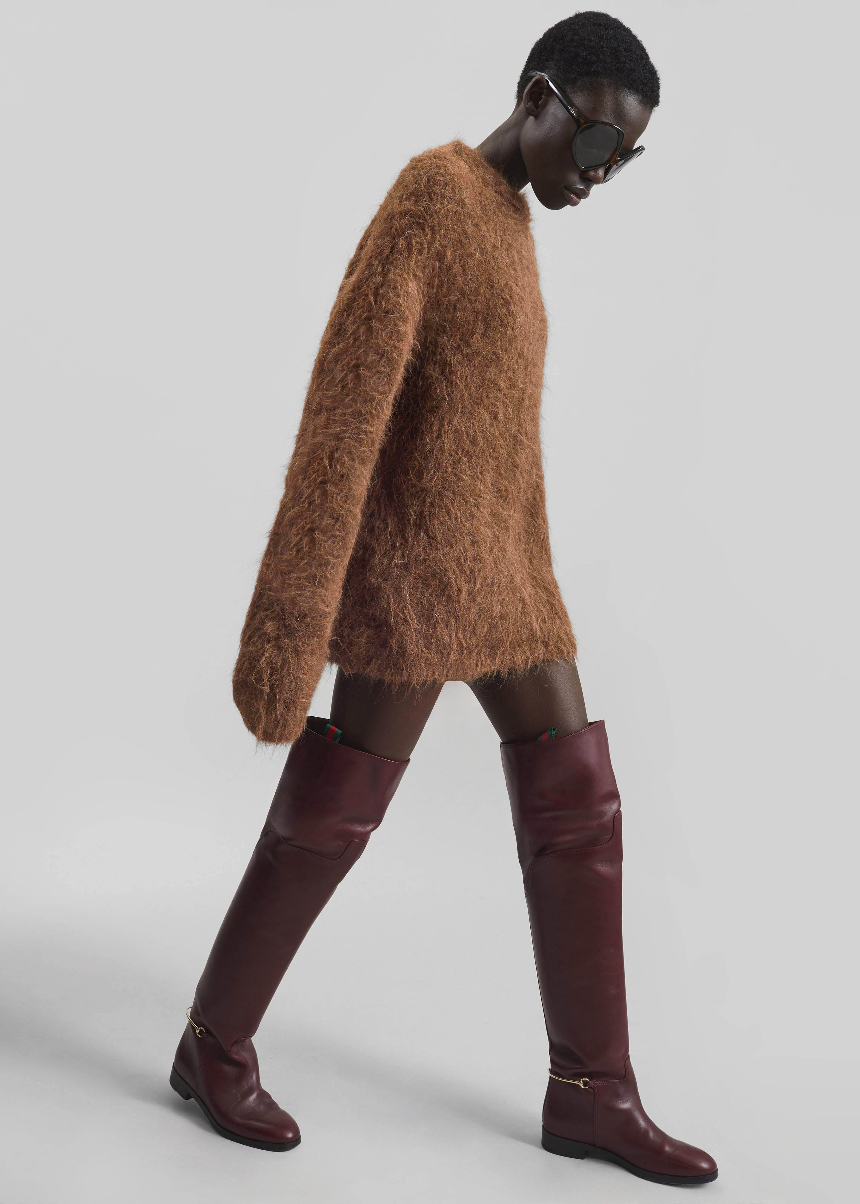 Willy Alpaca Knit Sweater - Dark Taupe - 1