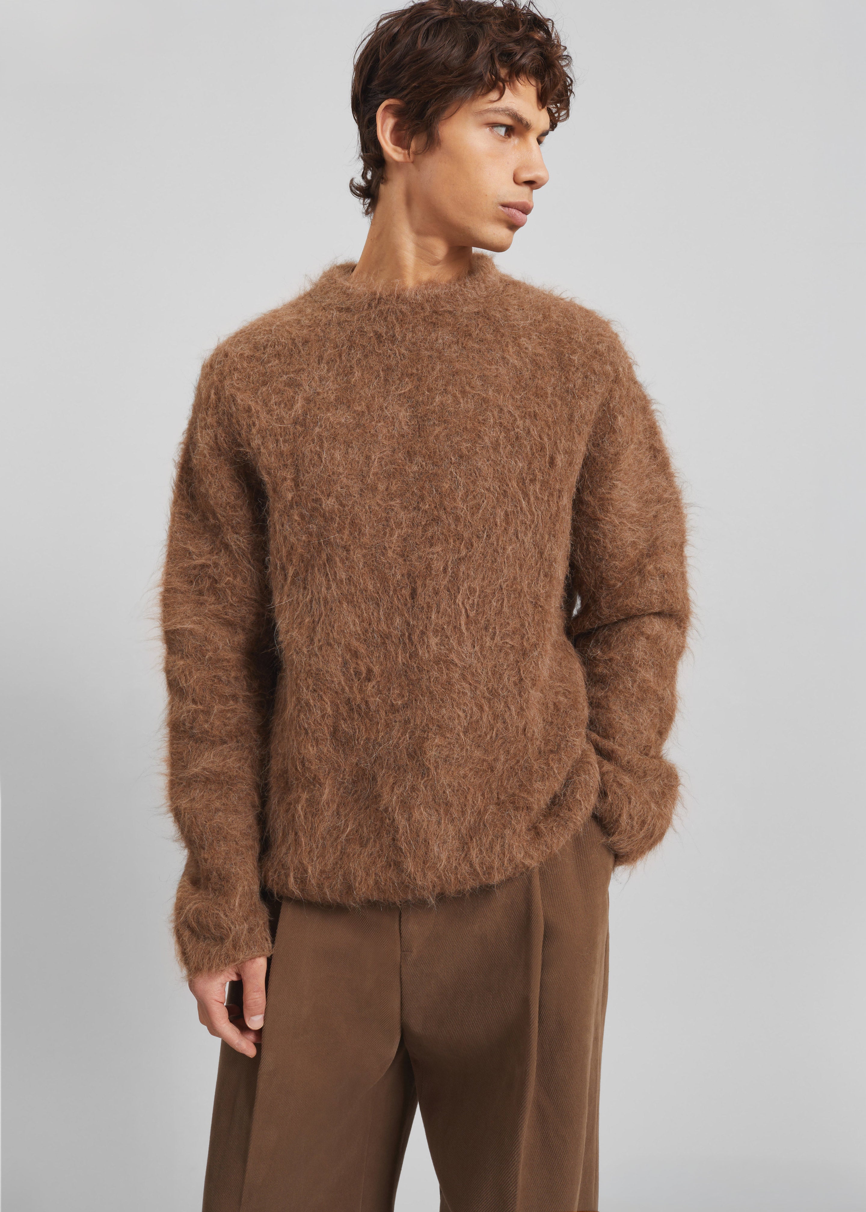 Willy Alpaca Knit Sweater - Dark Taupe - 5 - [gender-male]
