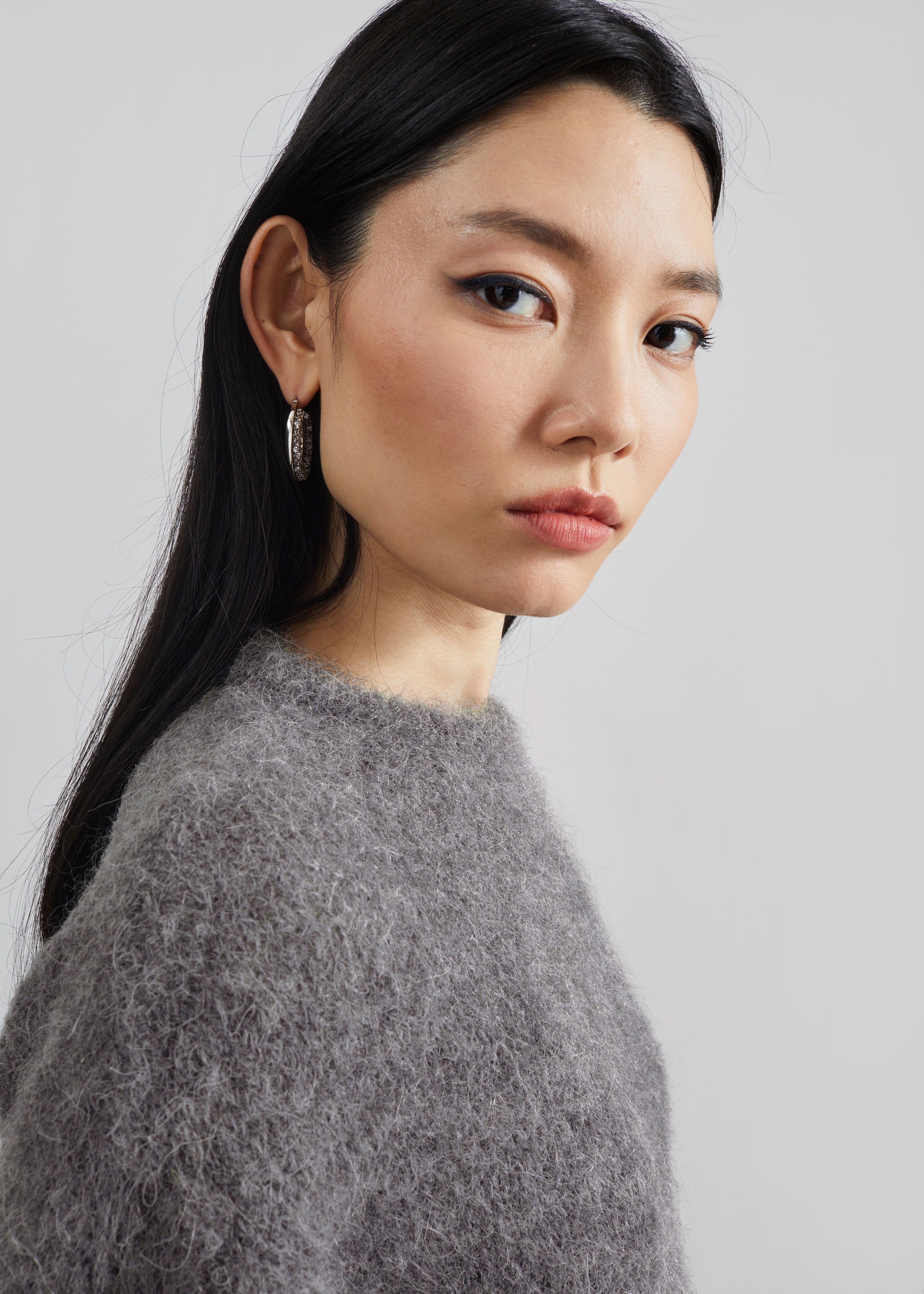 Willy Alpaca Knit Sweater - Grey - 3