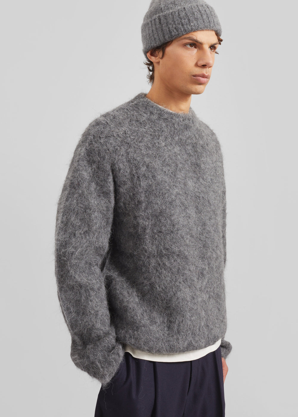 Willy Alpaca Knit Sweater - Grey