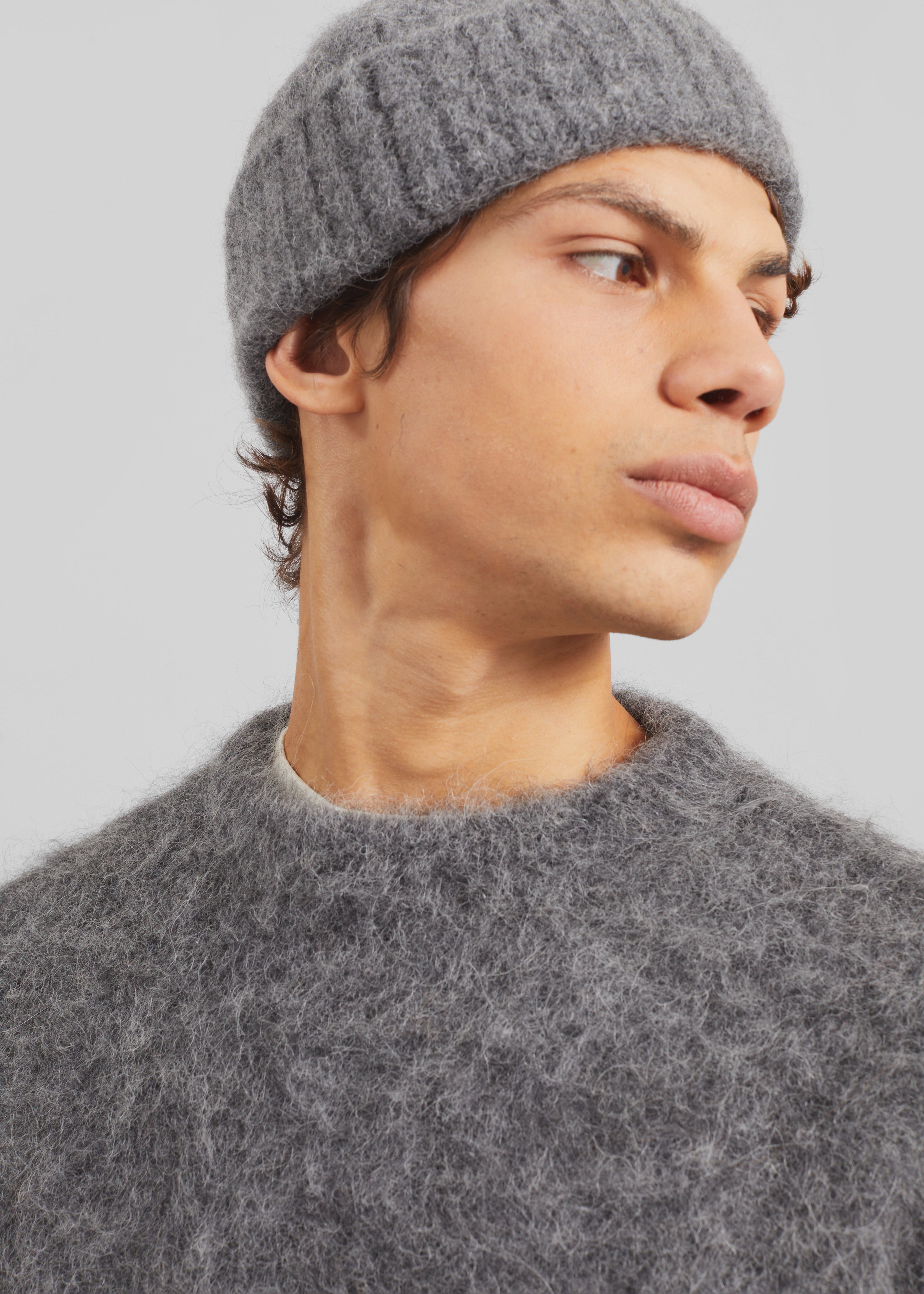Willy Alpaca Knit Sweater - Grey - 6 - [gender-male]