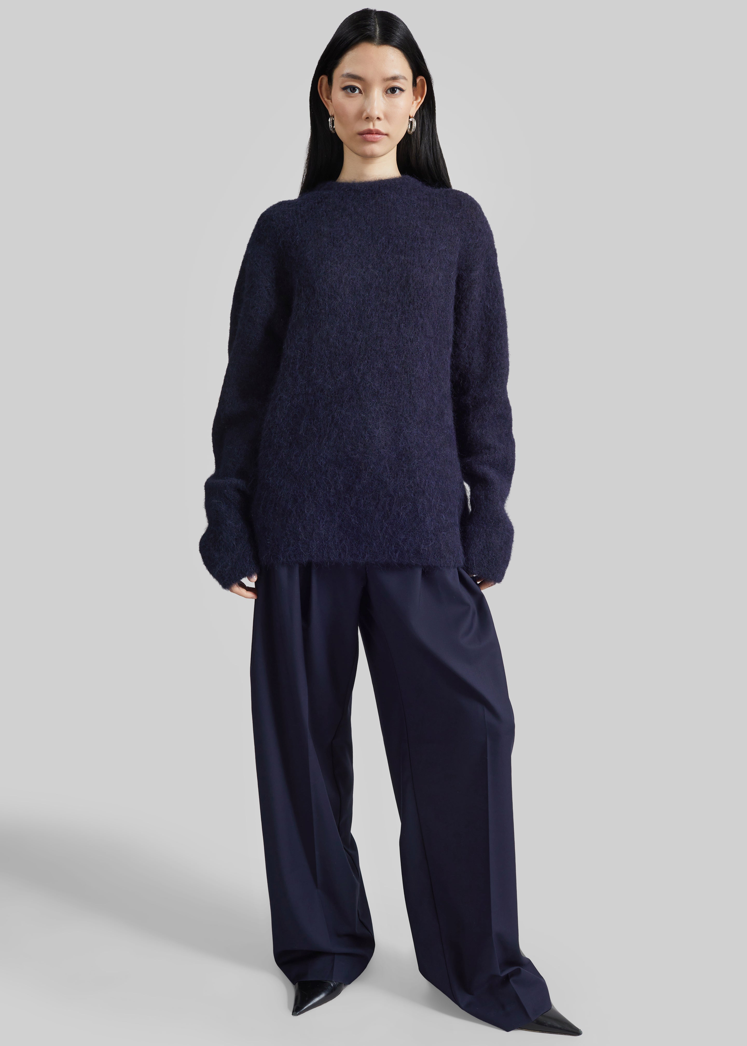 Willy Alpaca Knit Sweater - Navy - 3