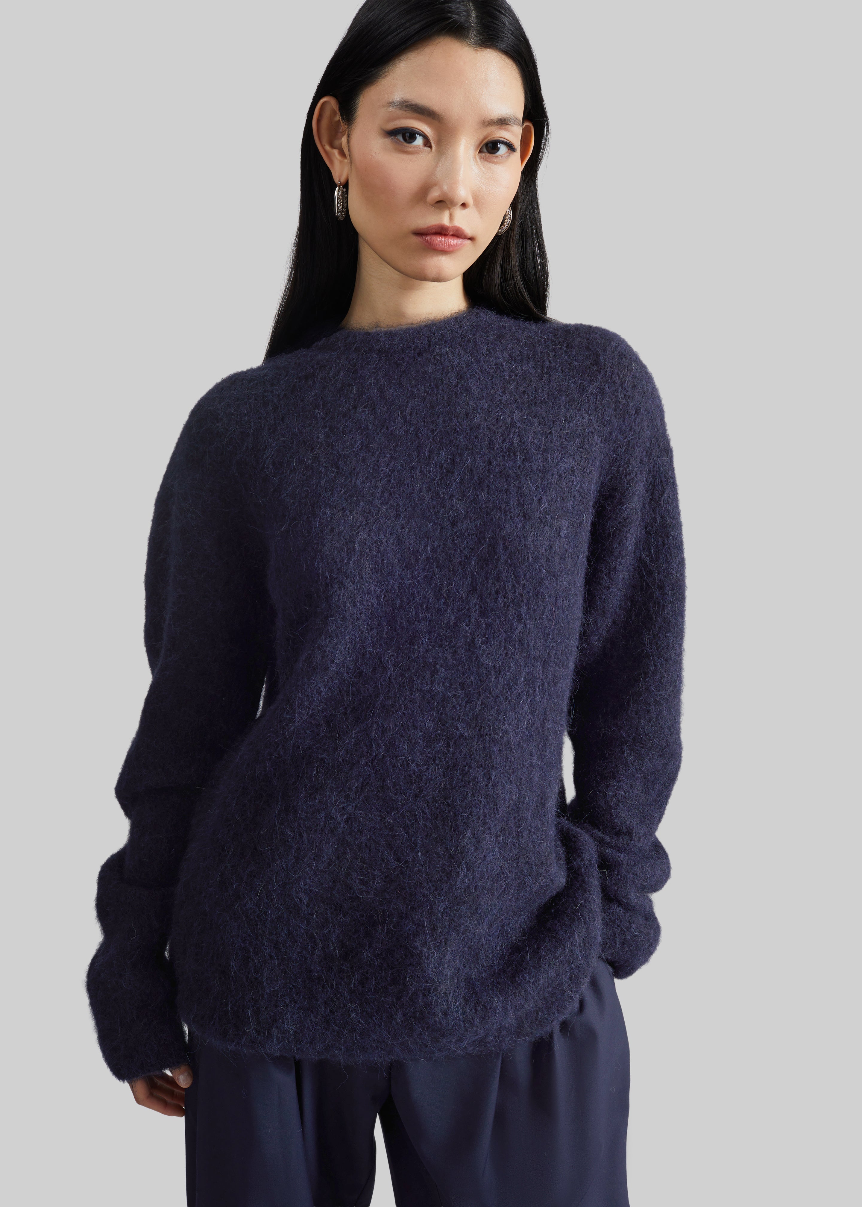 Willy Alpaca Knit Sweater - Navy - 4