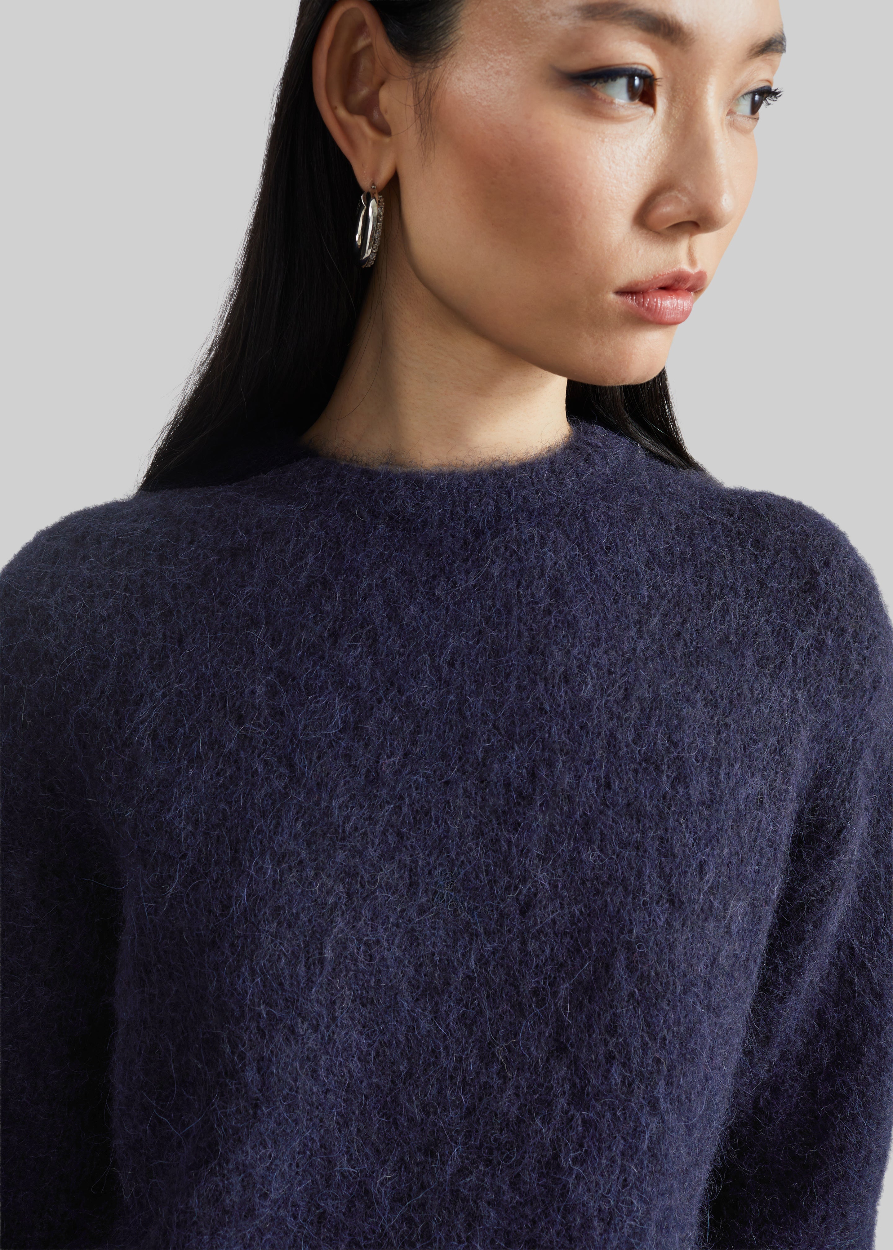 Willy Alpaca Knit Sweater - Navy - 2