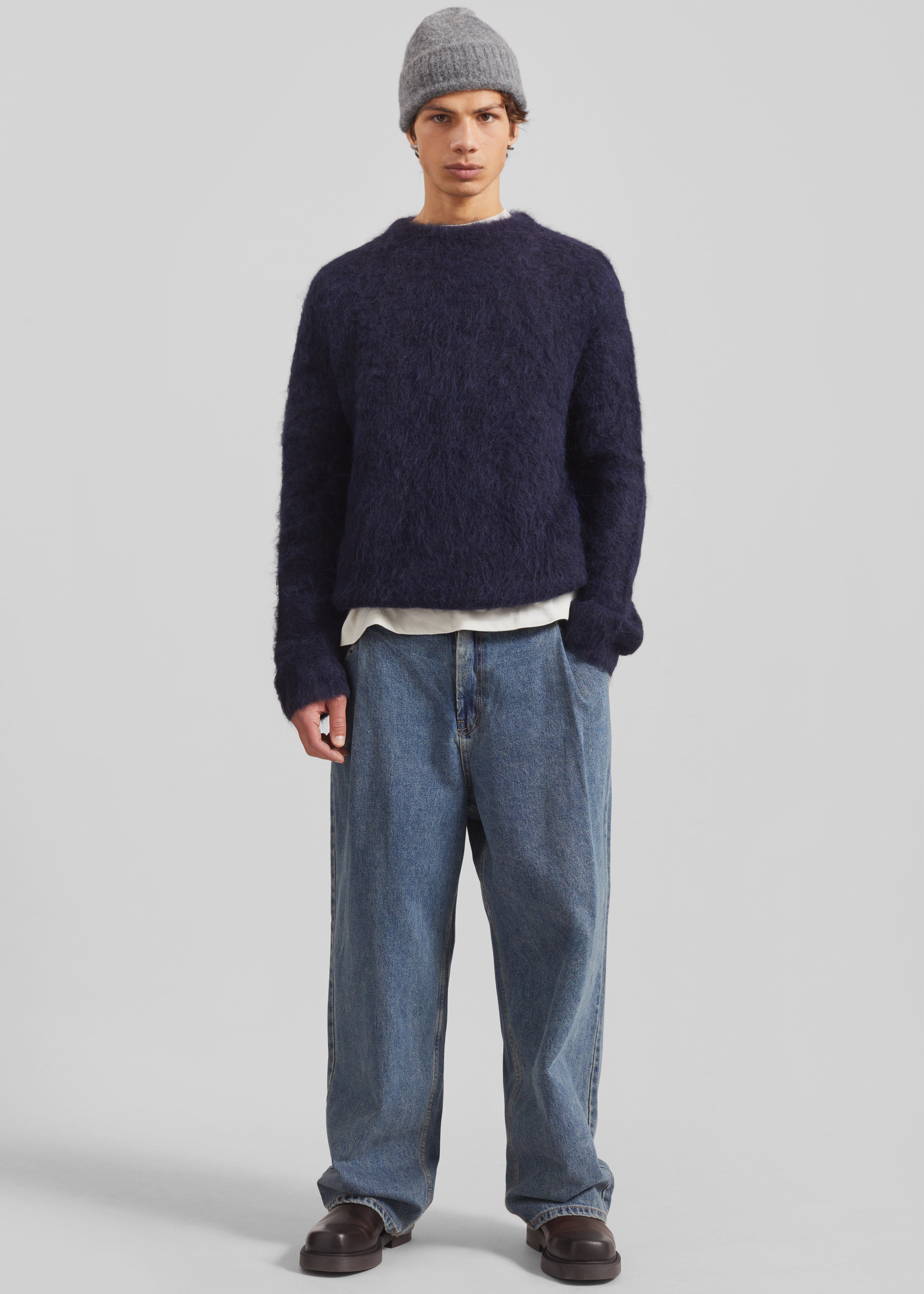 Willy Alpaca Knit Sweater - Navy - 8