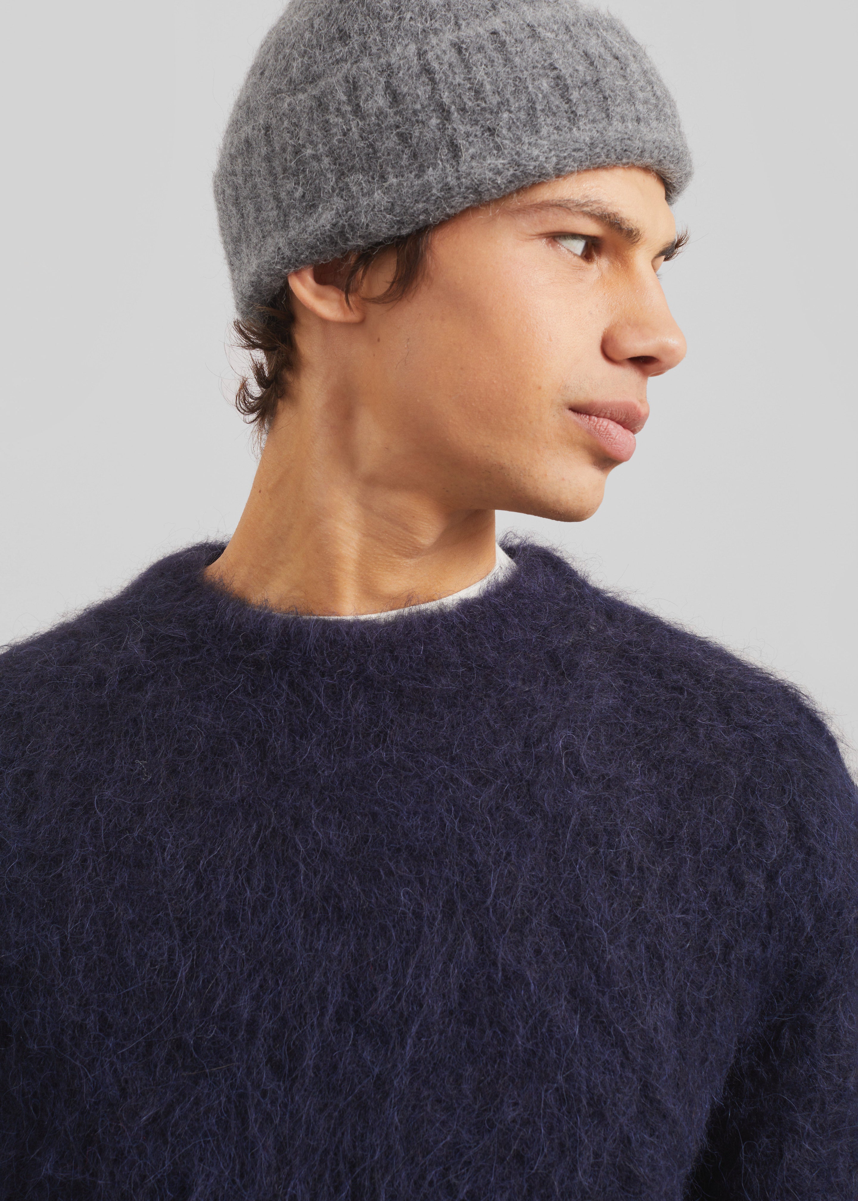 Willy Alpaca Knit Sweater - Navy - 7