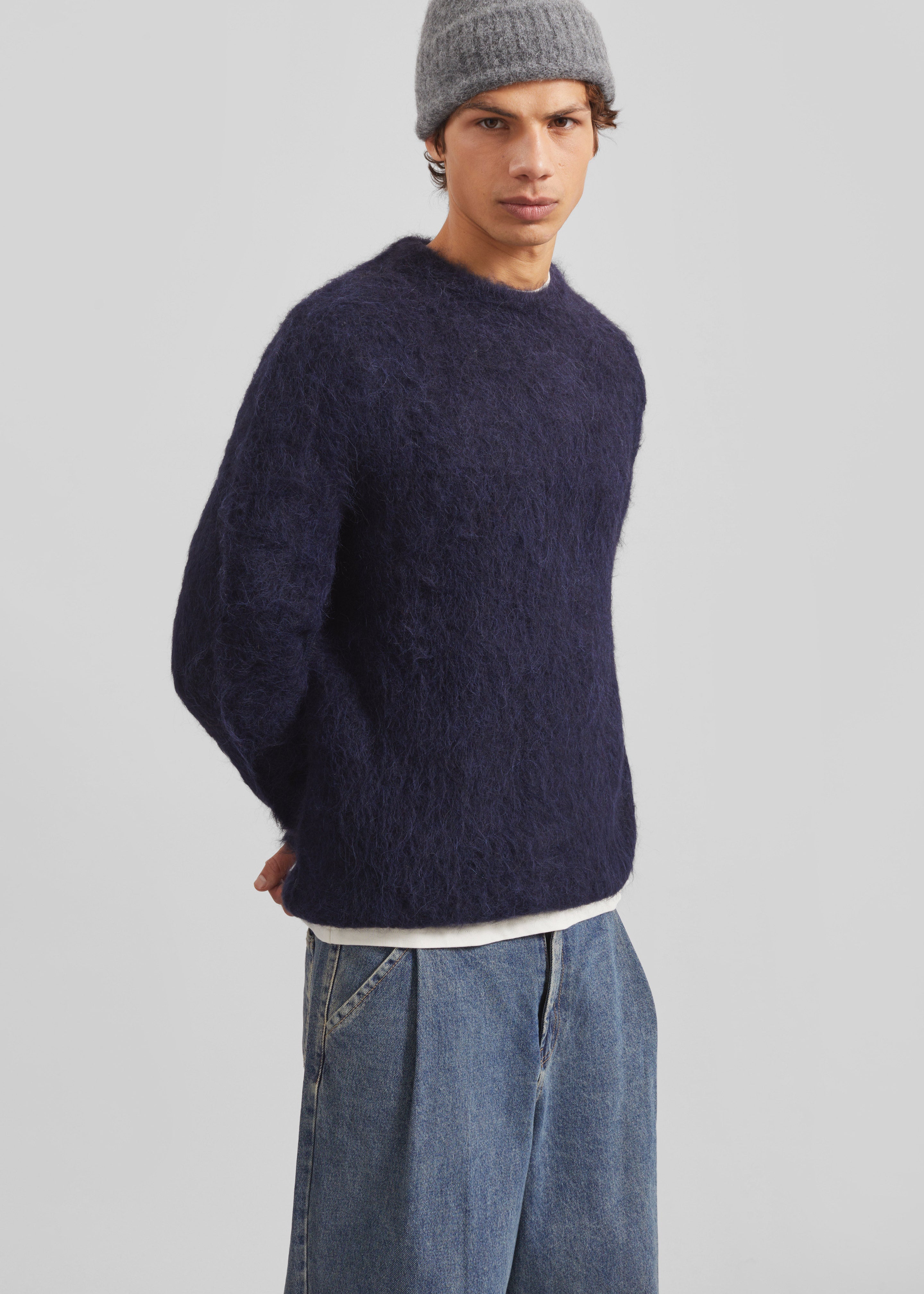 Willy Alpaca Knit Sweater - Navy - 9