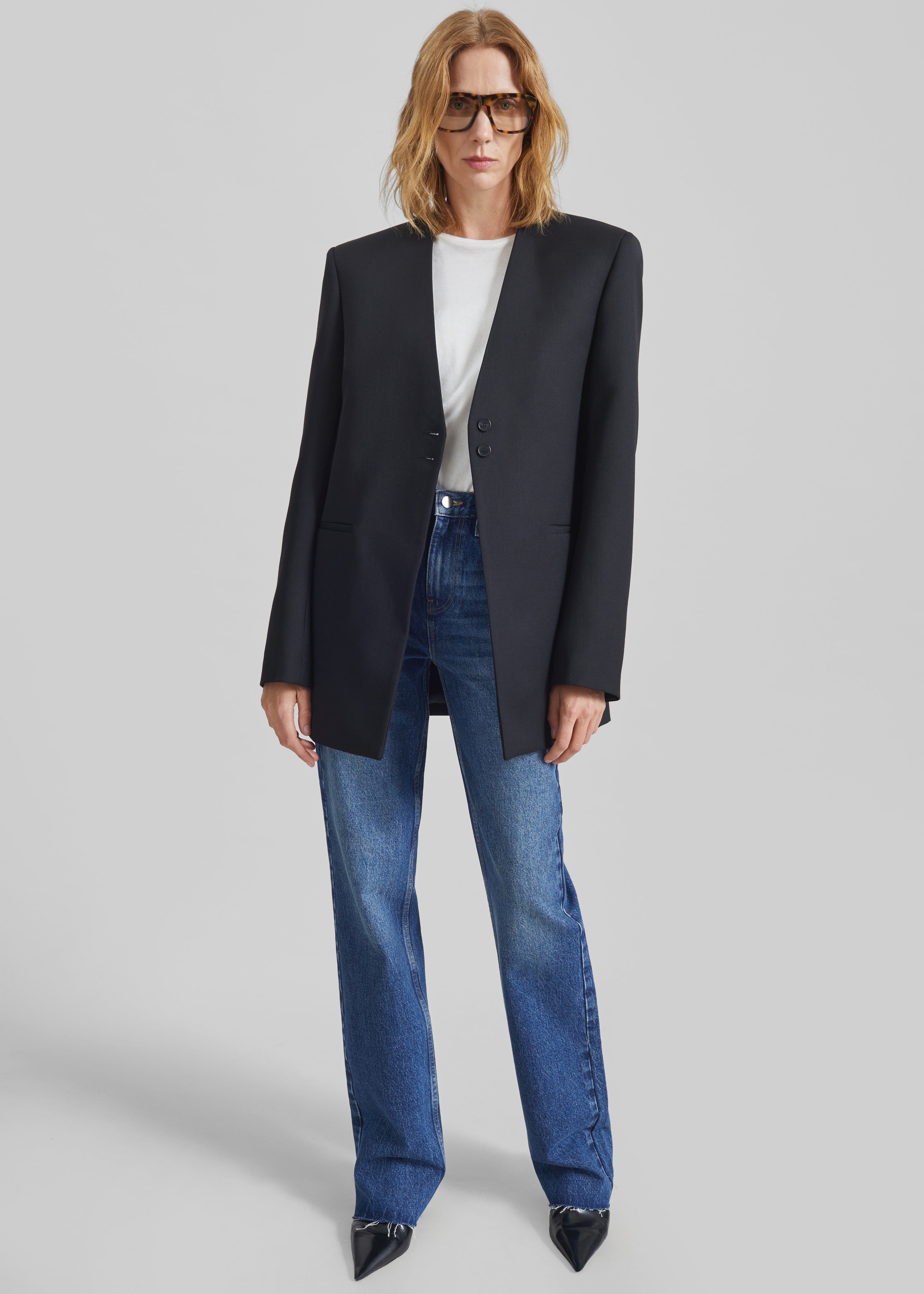 Winsen Collarless Blazer - Black - 9