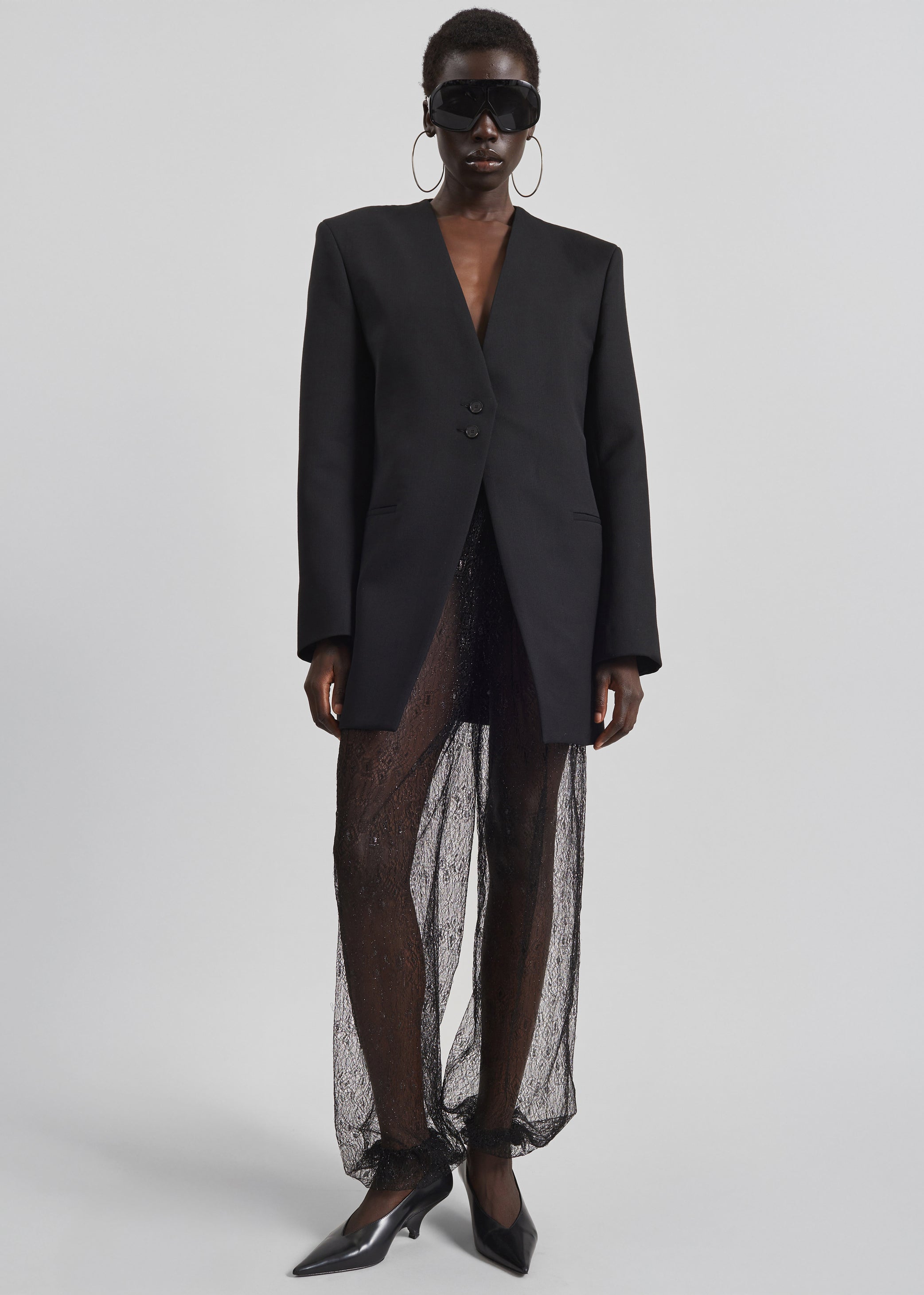 Shop the look image for Winsen Collarless Blazer - Black
