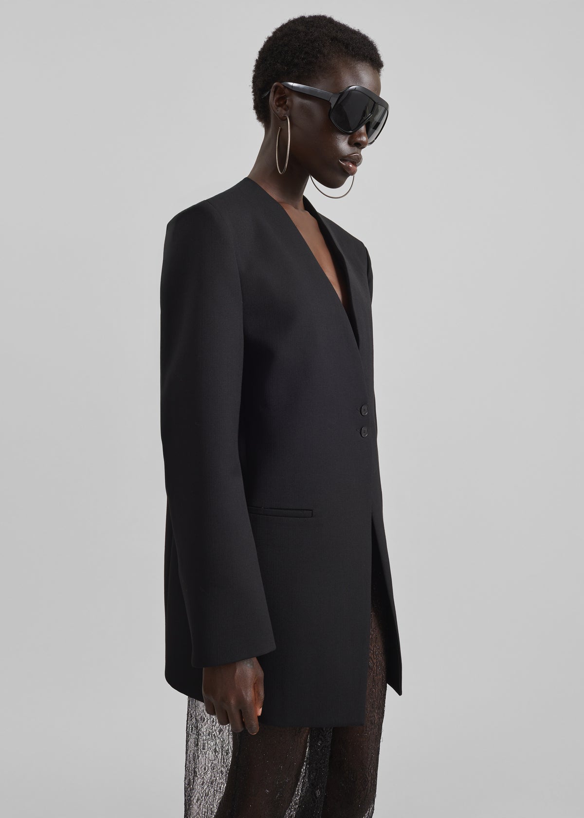 Winsen Collarless Blazer - Black - 8