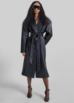 Winsor Croc Embossed Padded Coat - Black