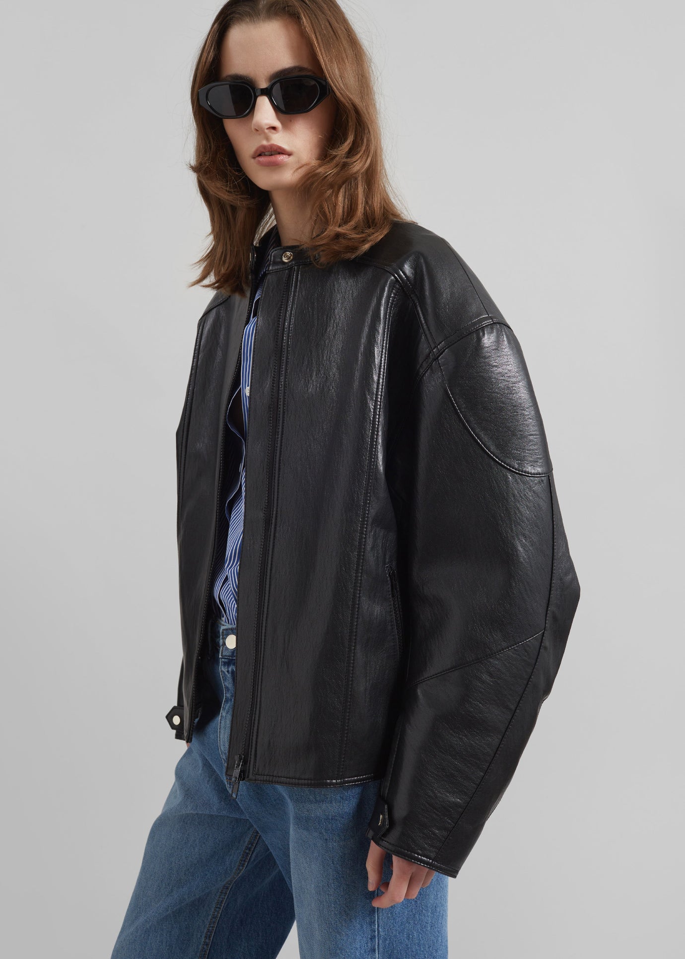 Wismar Faux Leather Jacket - Black - 1