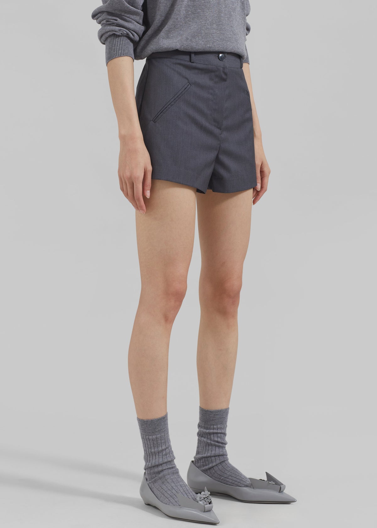 Xandra Mini Shorts - Grey - 5