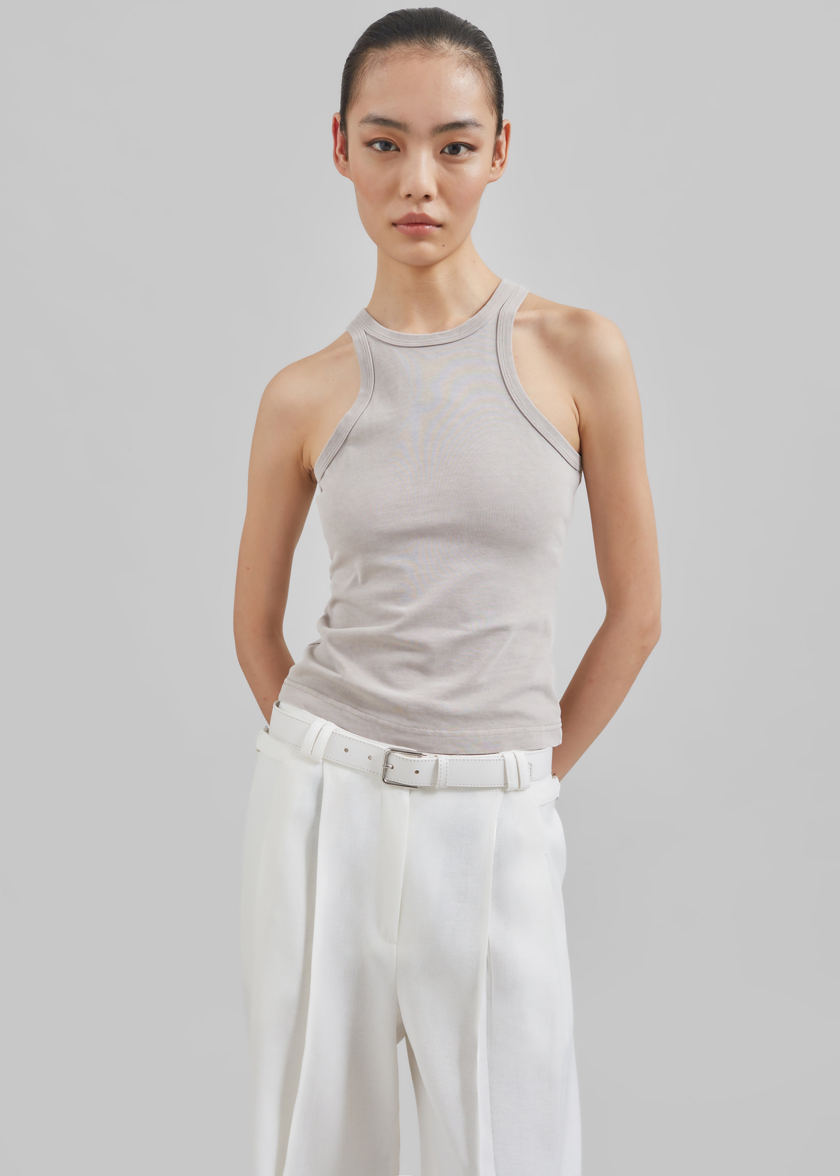 Xia Side Belt Trousers - White - 4