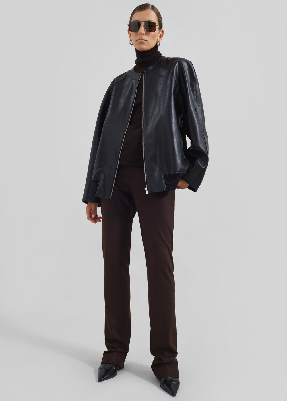 Xyla Faux Leather Jacket - Black - 1