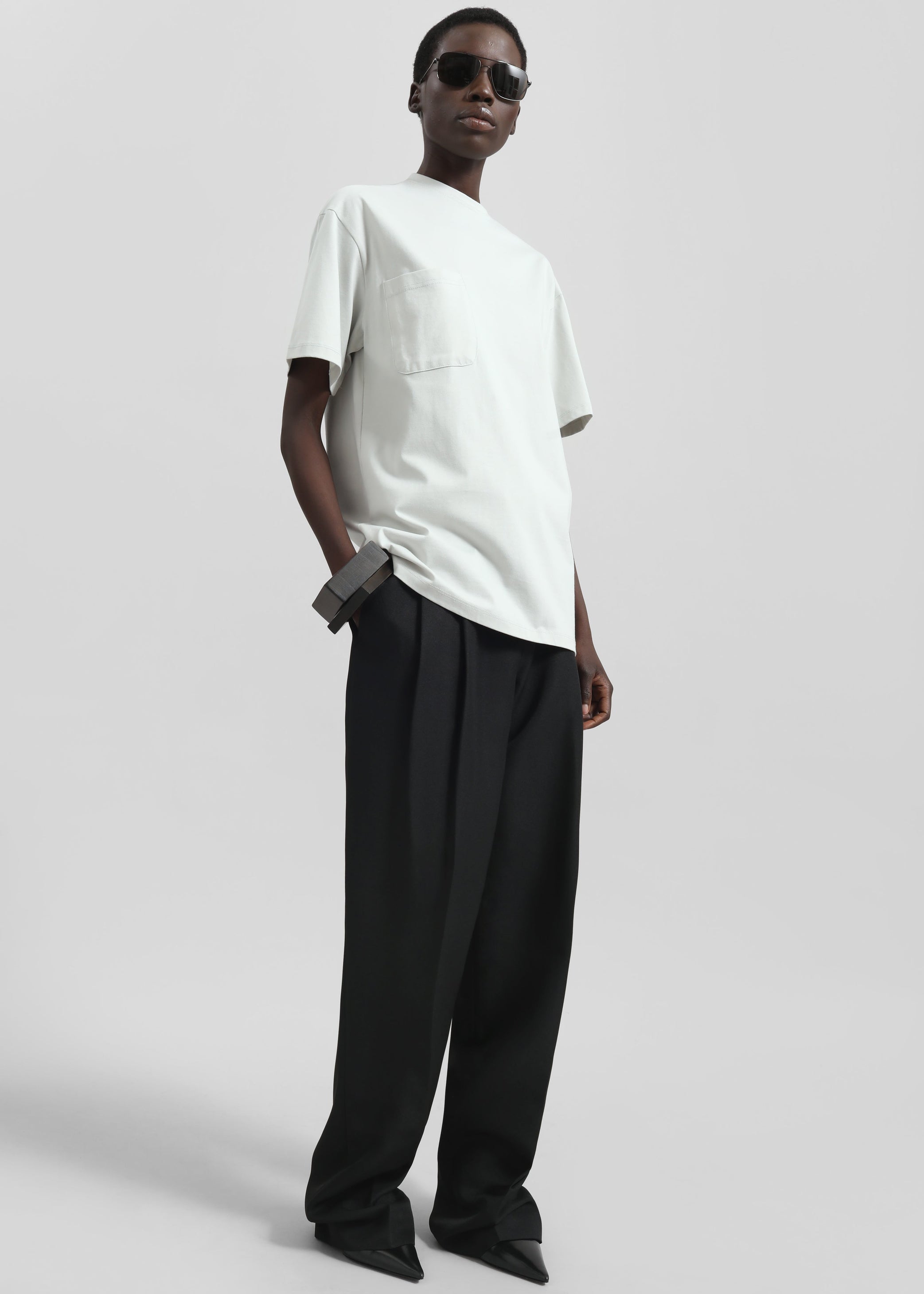 Shop the look image for Yuri Boxy Super Soft Tee - Light Grey