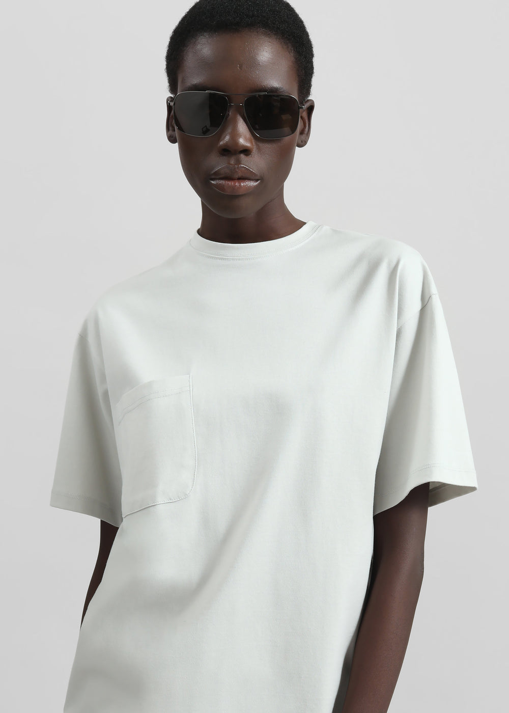 Yuri Oversized Tee - Light Grey - 1