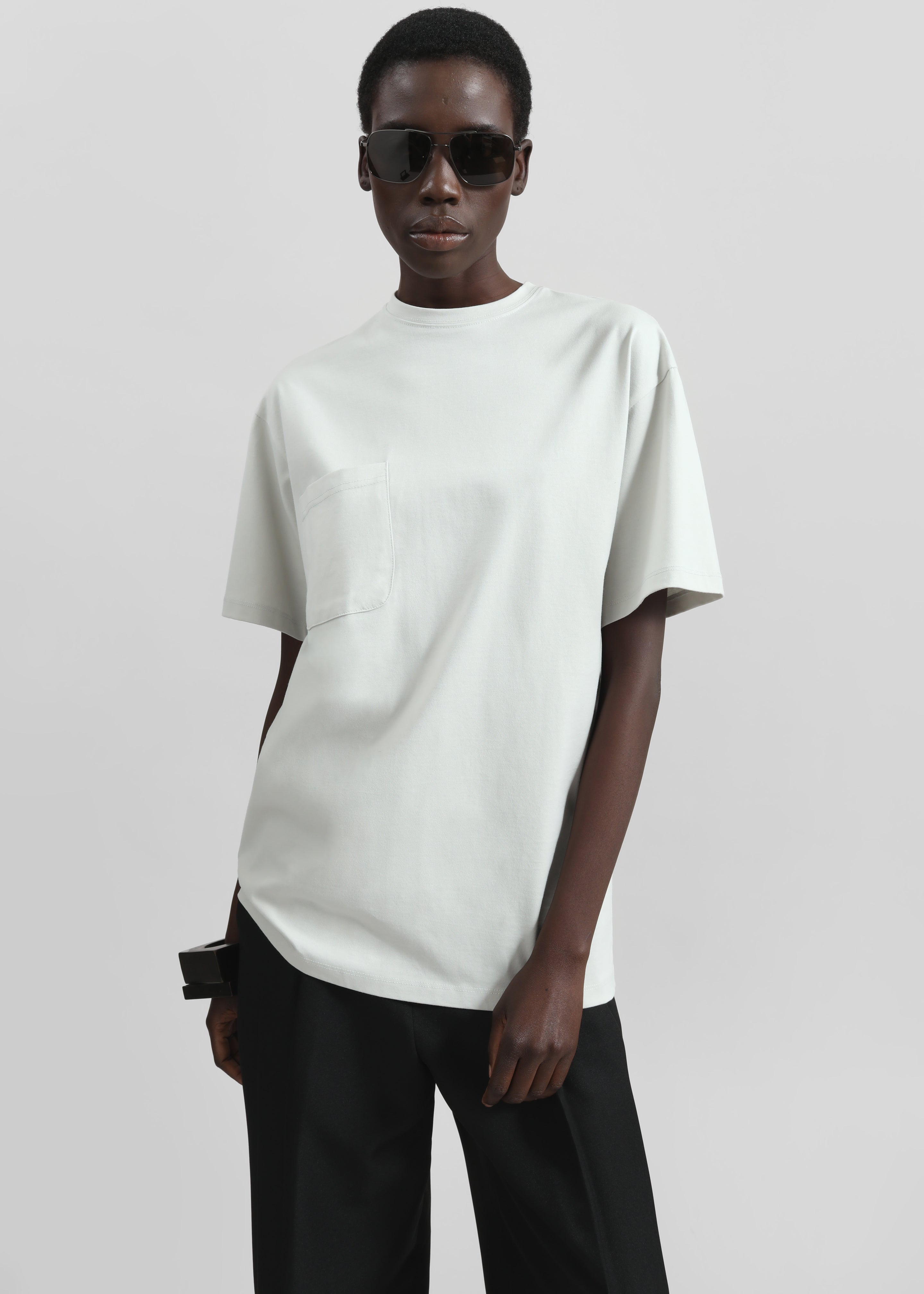 Yuri Oversized Tee - Light Grey - 1