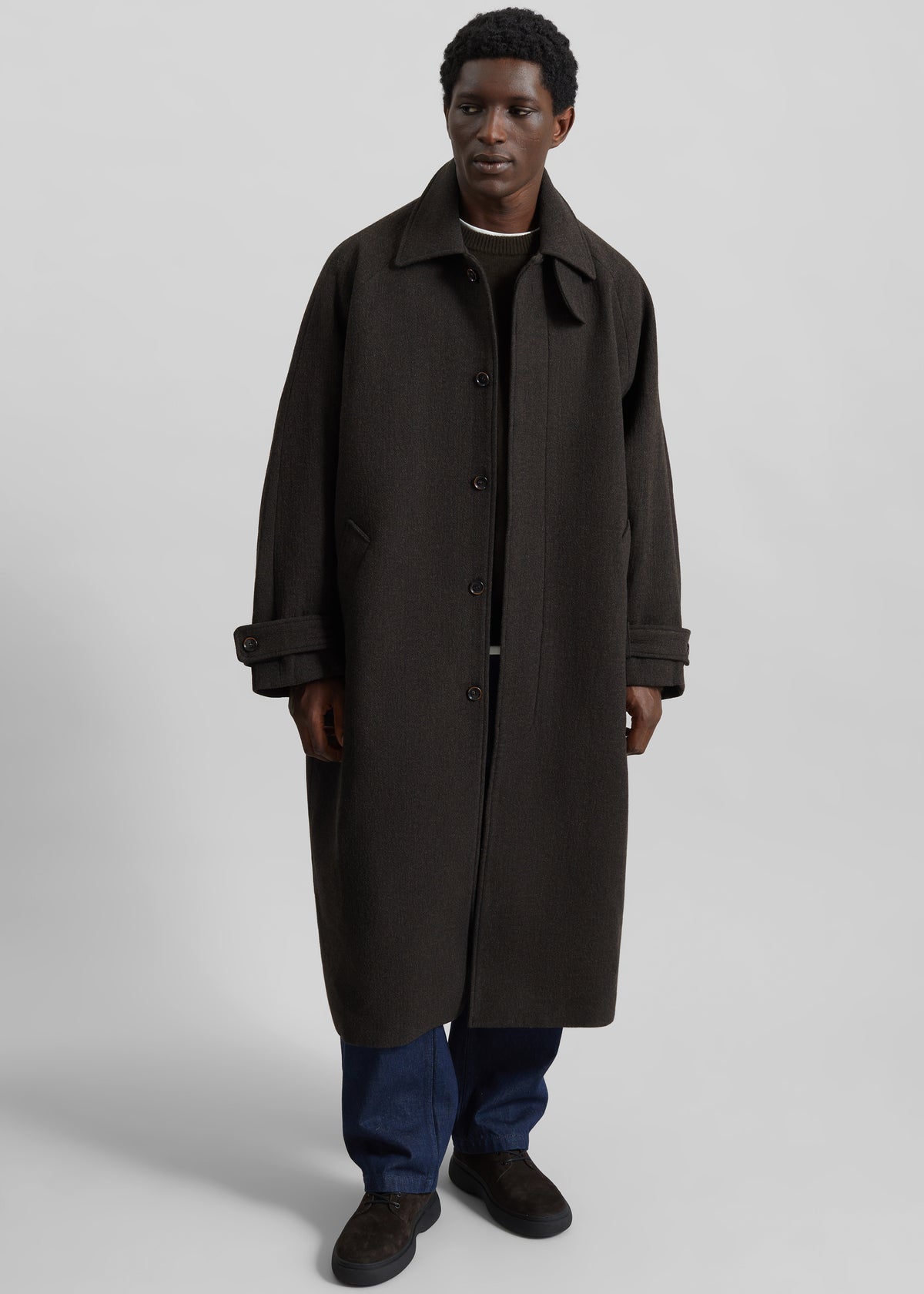 Zach Wool Blend Coat - Brown