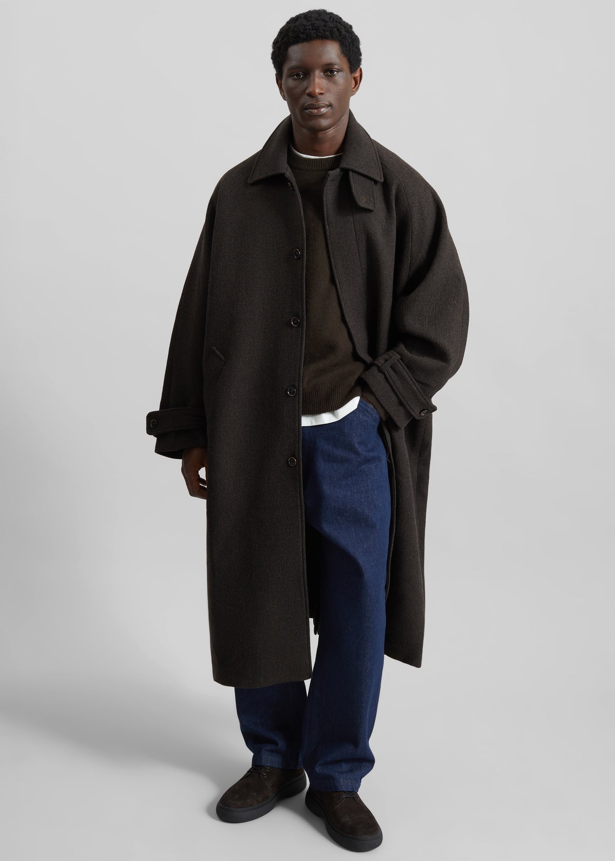 Zach Wool Blend Coat - Brown