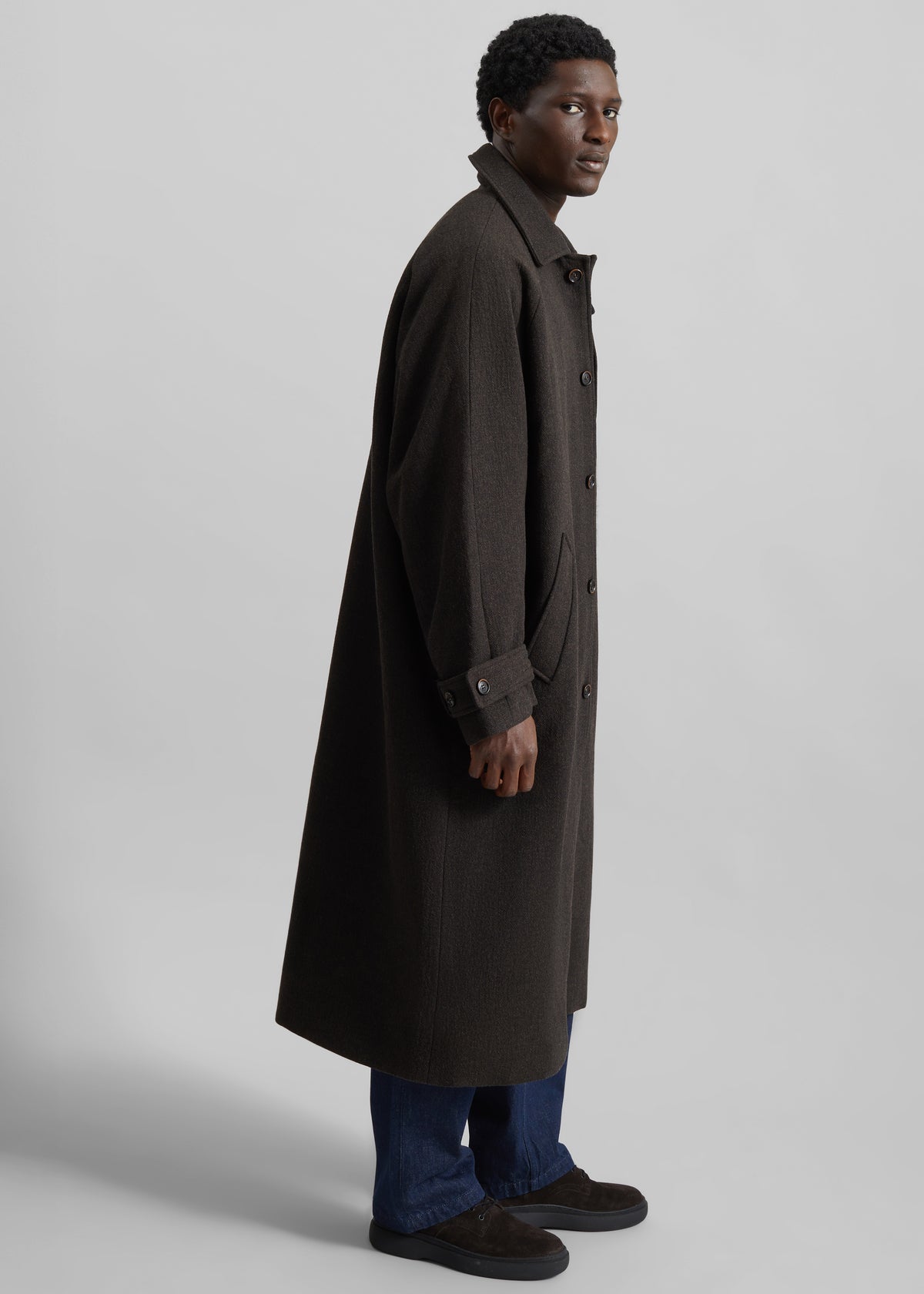Zach Wool Blend Coat - Brown