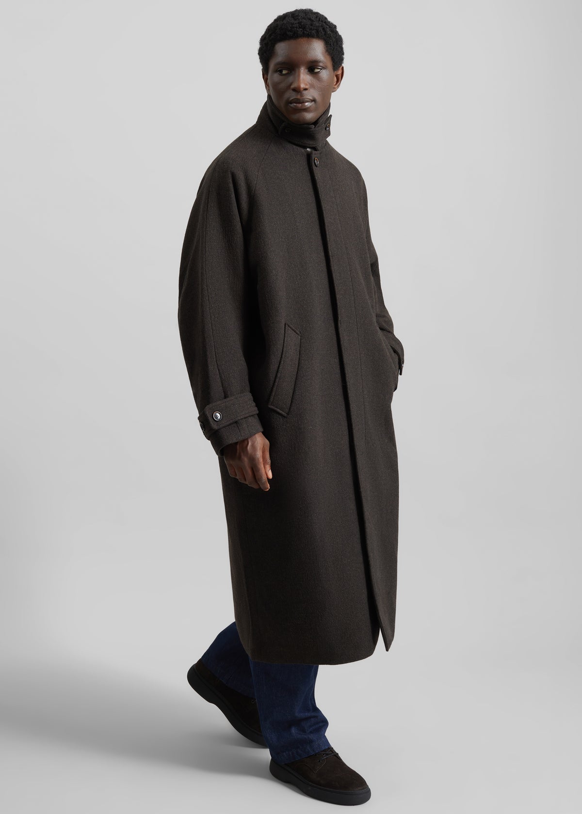 Zach Wool Blend Coat - Brown
