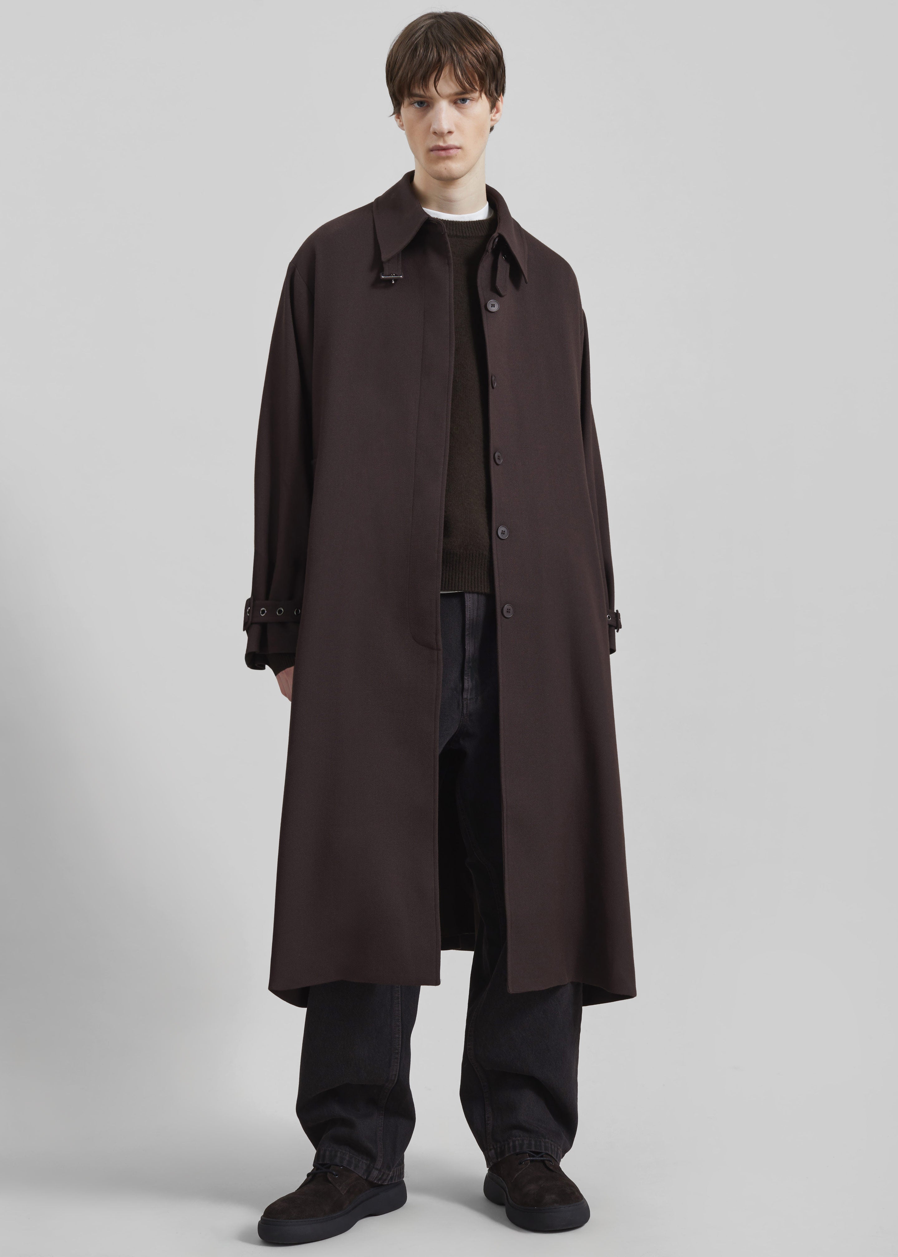 Zach Wool Blend Coat - Brown - 1