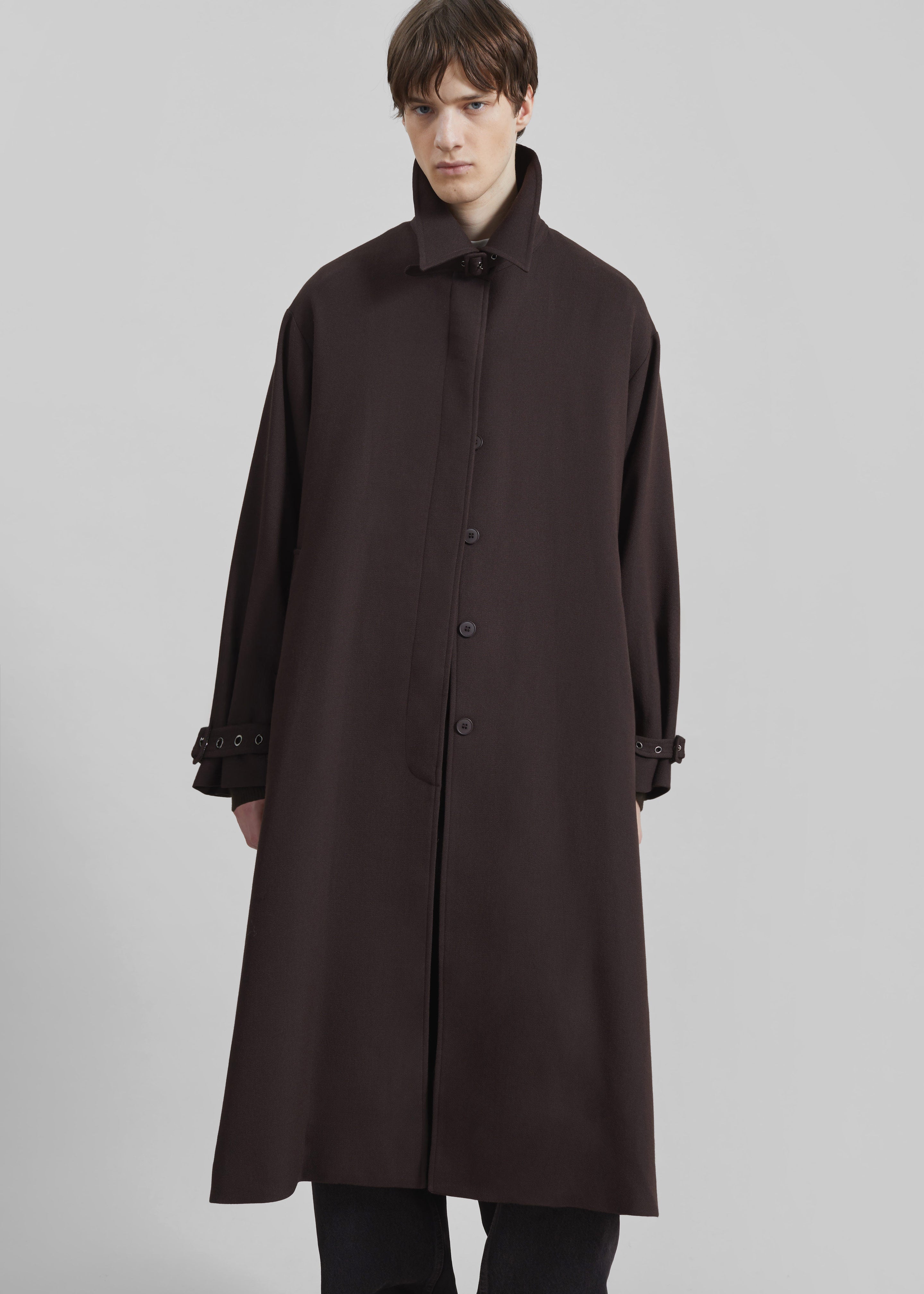 Zach Wool Blend Coat - Brown - 2