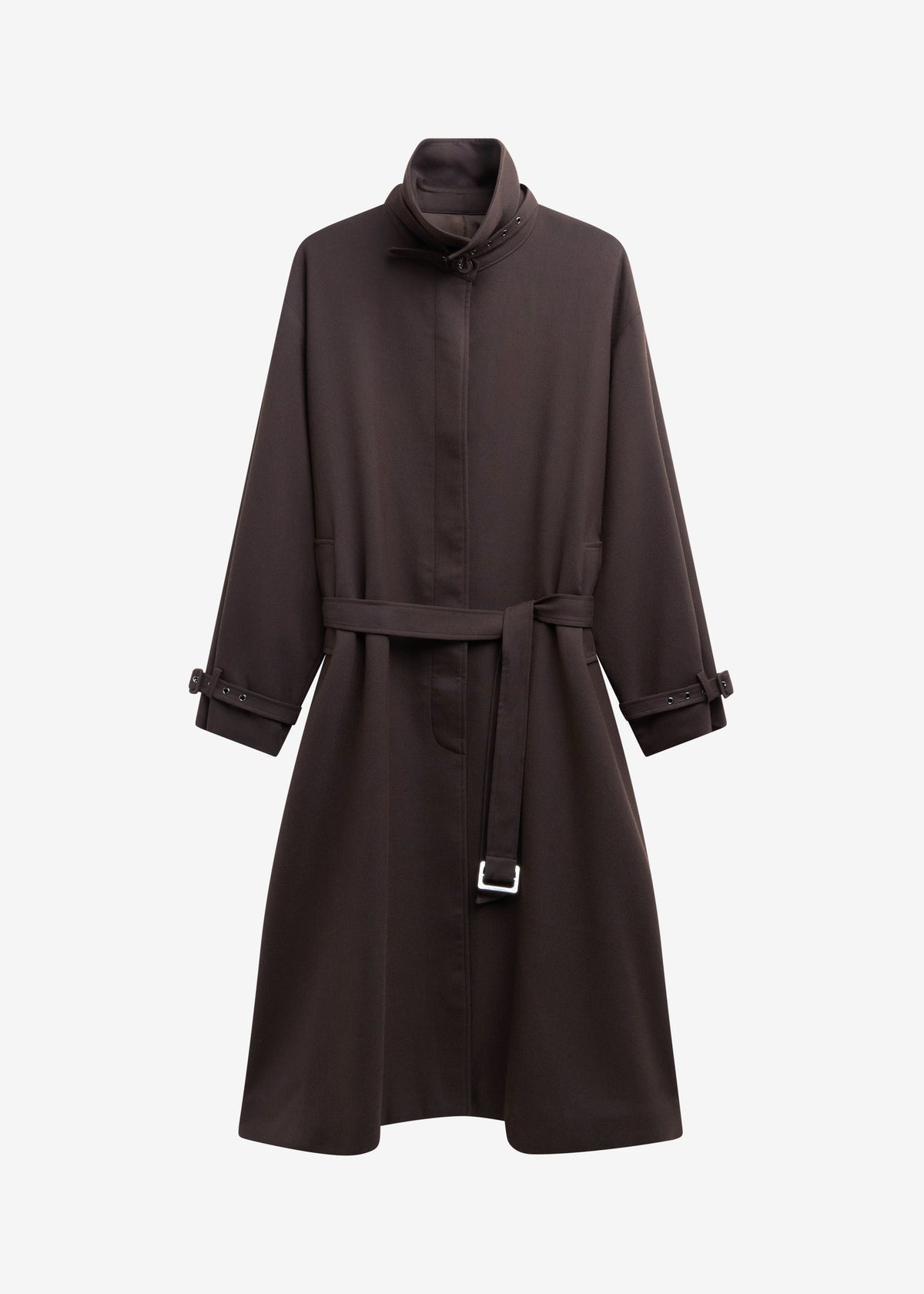 Zach Wool Blend Coat - Brown - 7