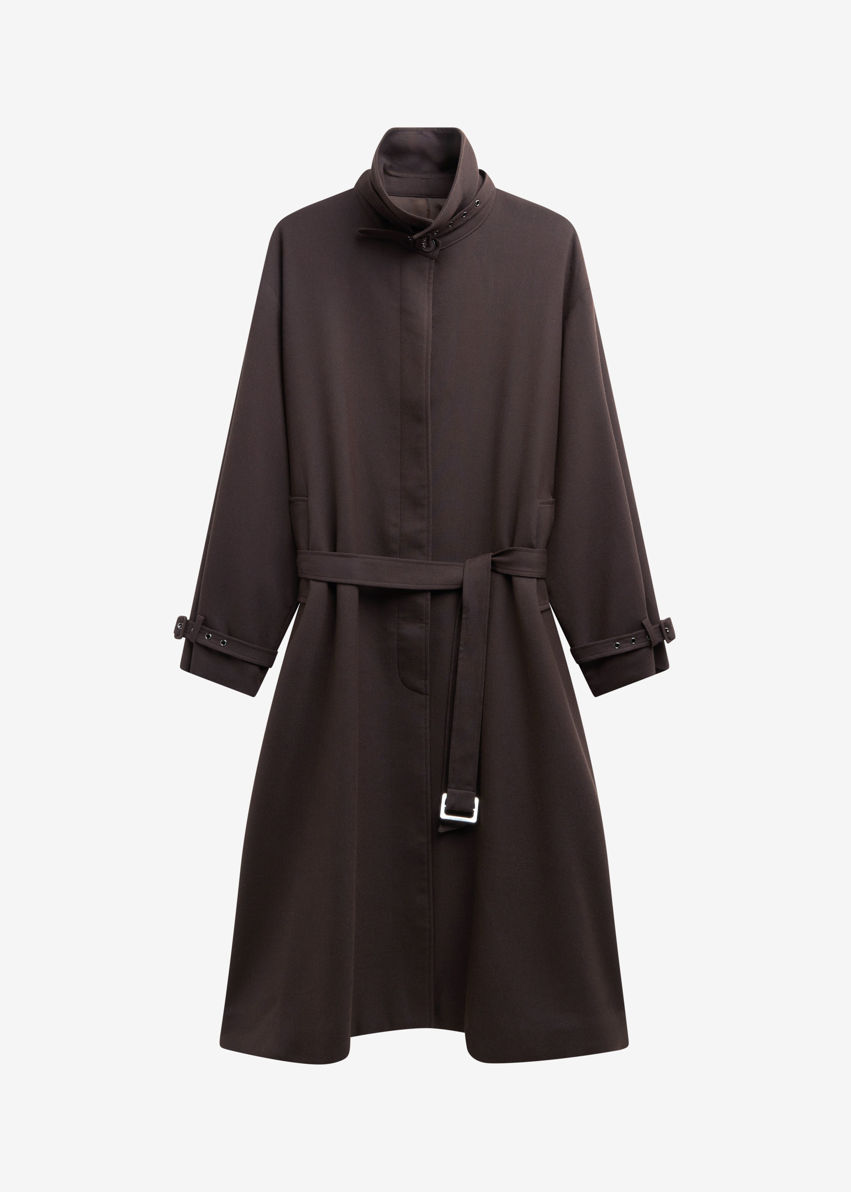 Zach Wool Blend Coat - Brown - 7