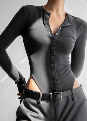 Zadie Bodysuit - Charcoal