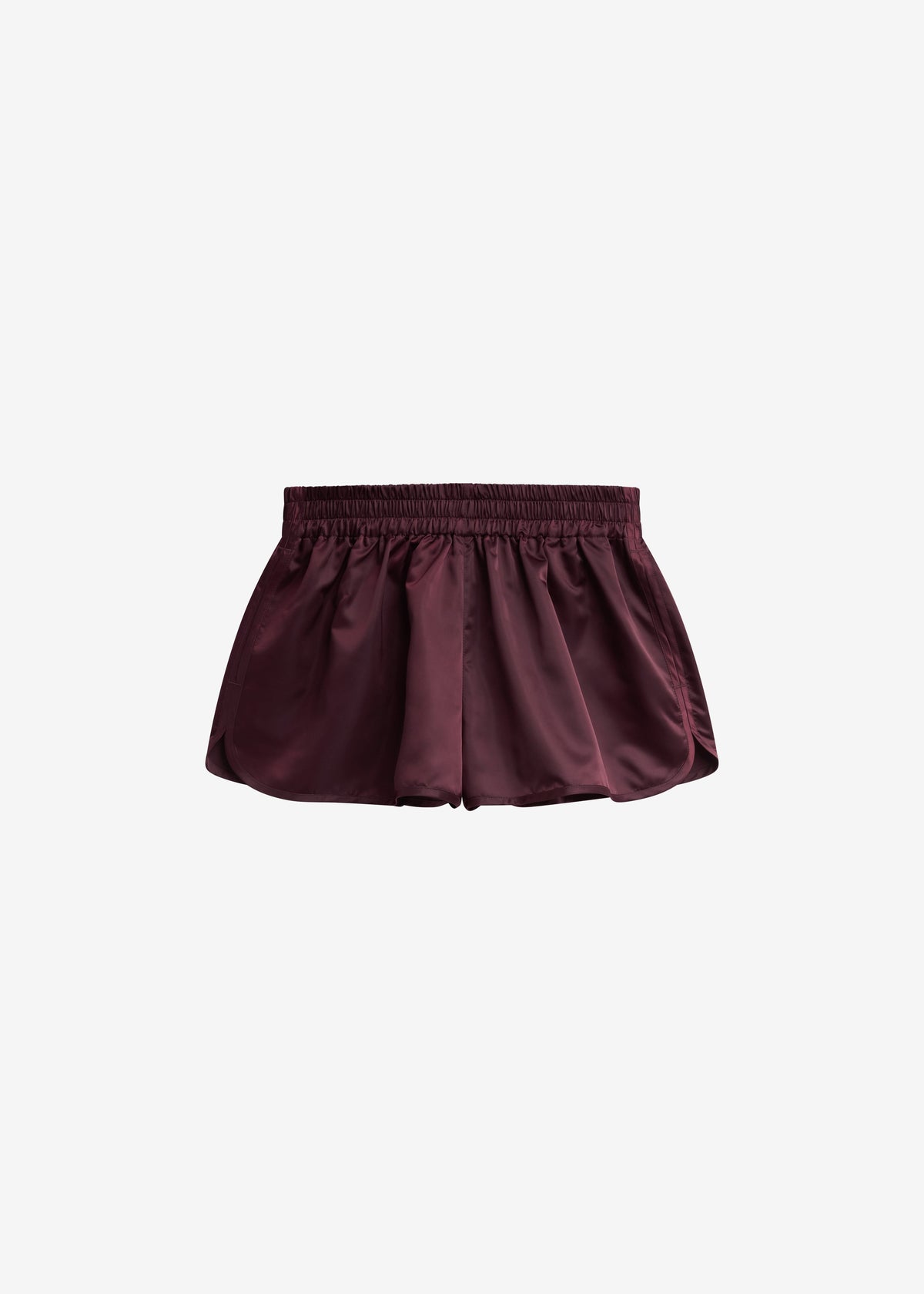 Zafra Satin Mini Shorts - Dark Plum - 11