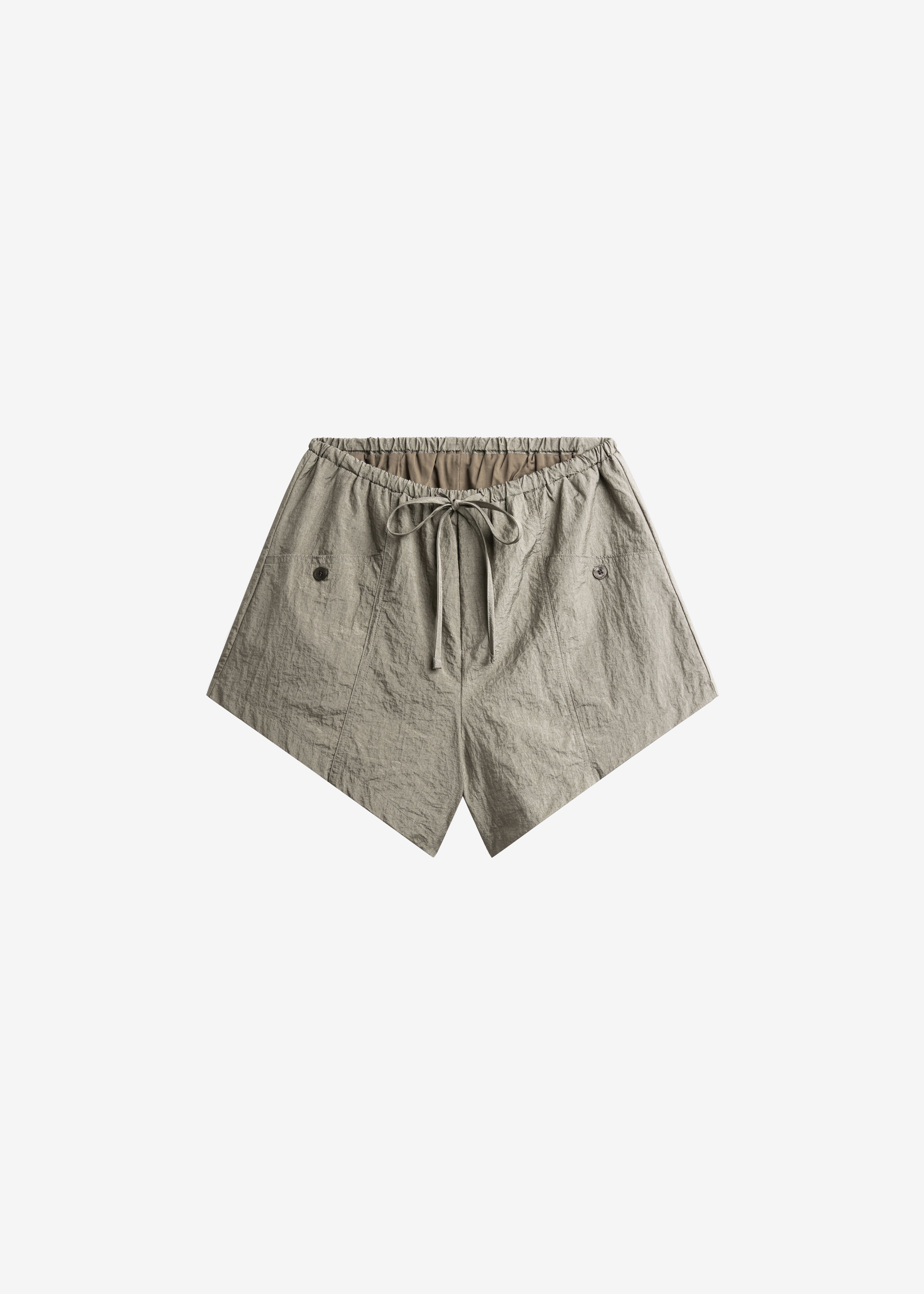 Zamora Textured Mini Shorts - Mocha - 8