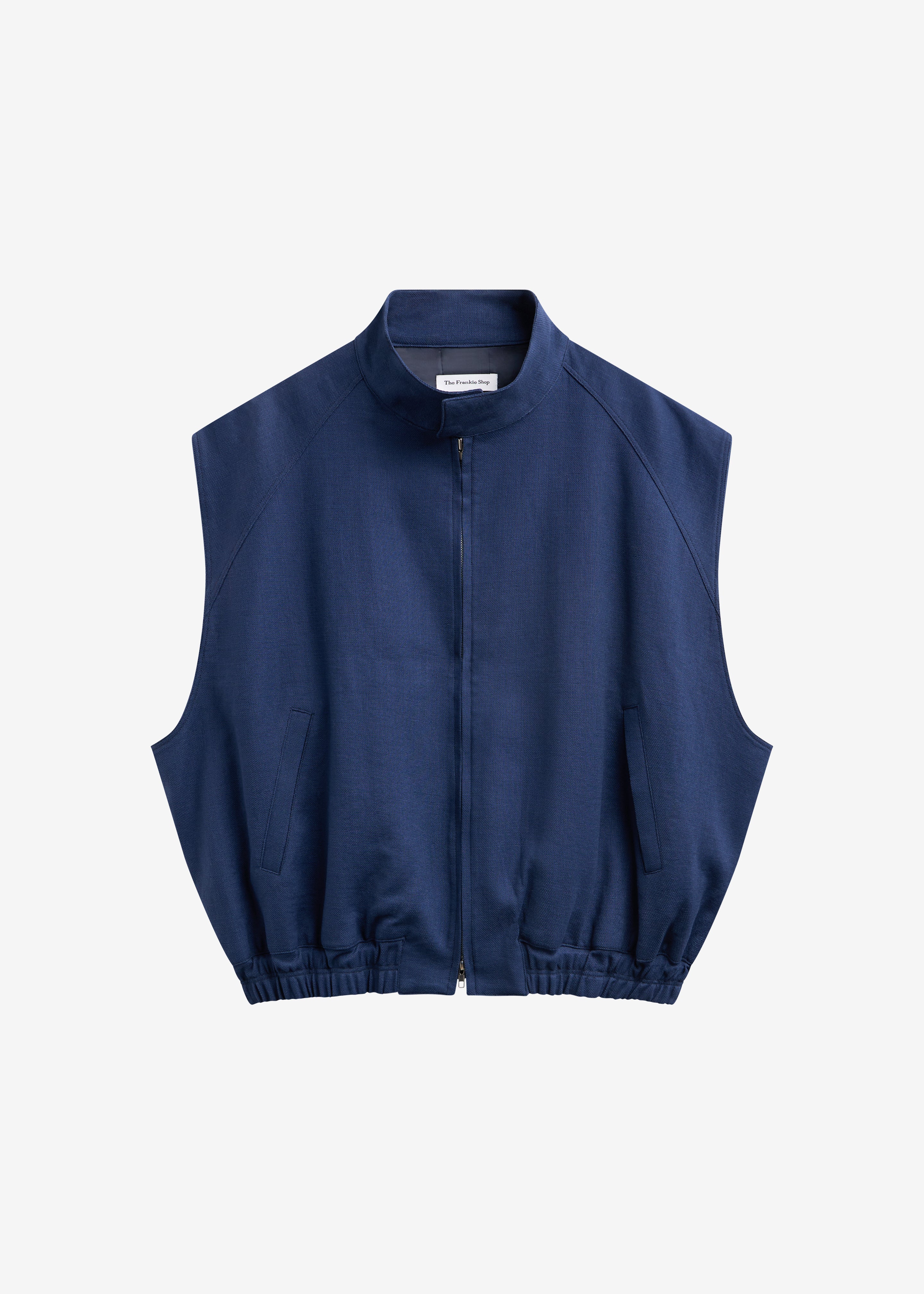 Zave Linen Sleeveless Jacket - Navy – The Frankie Shop Europe