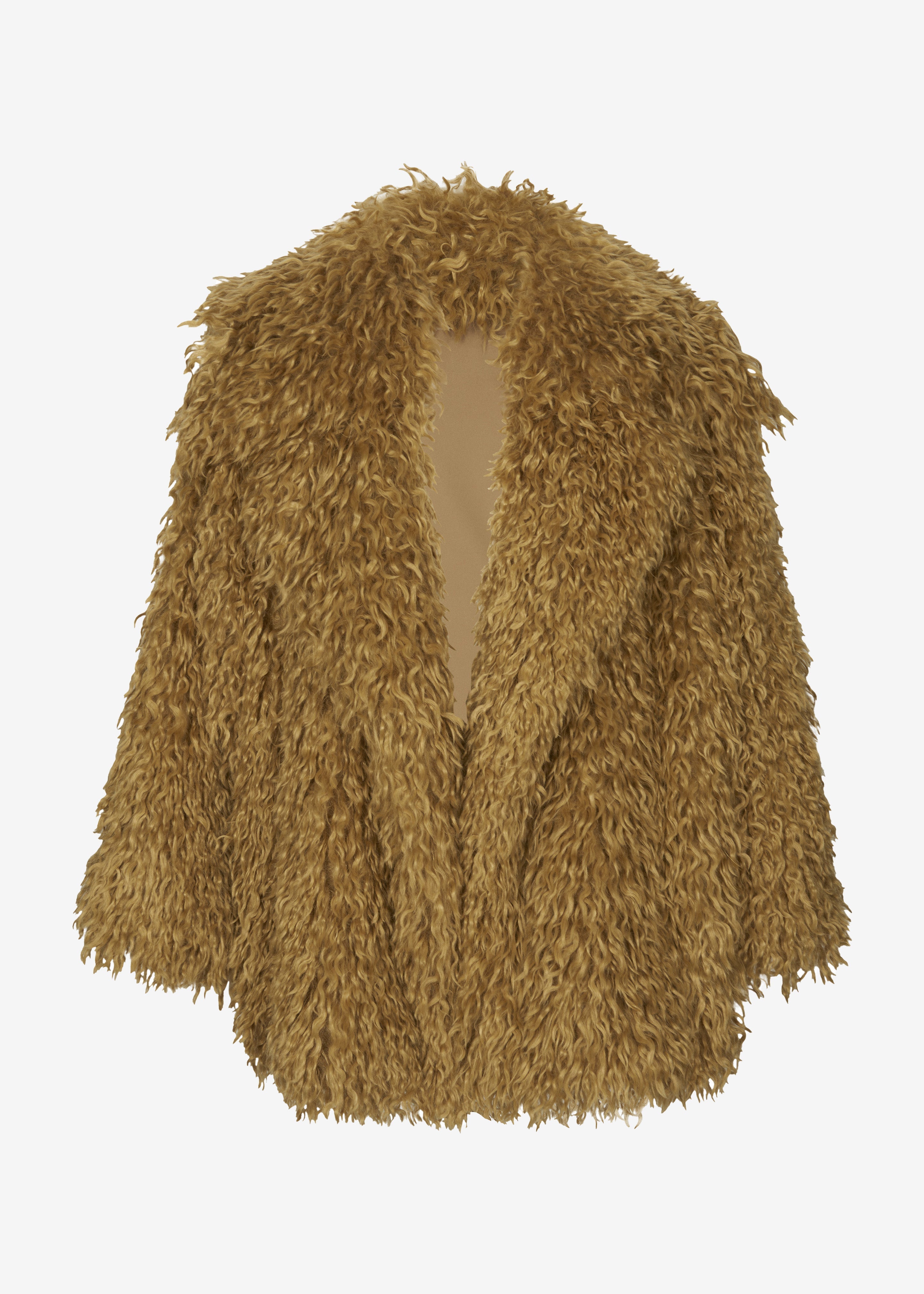 Zermatt Faux Fur Coat - Mustard - 13