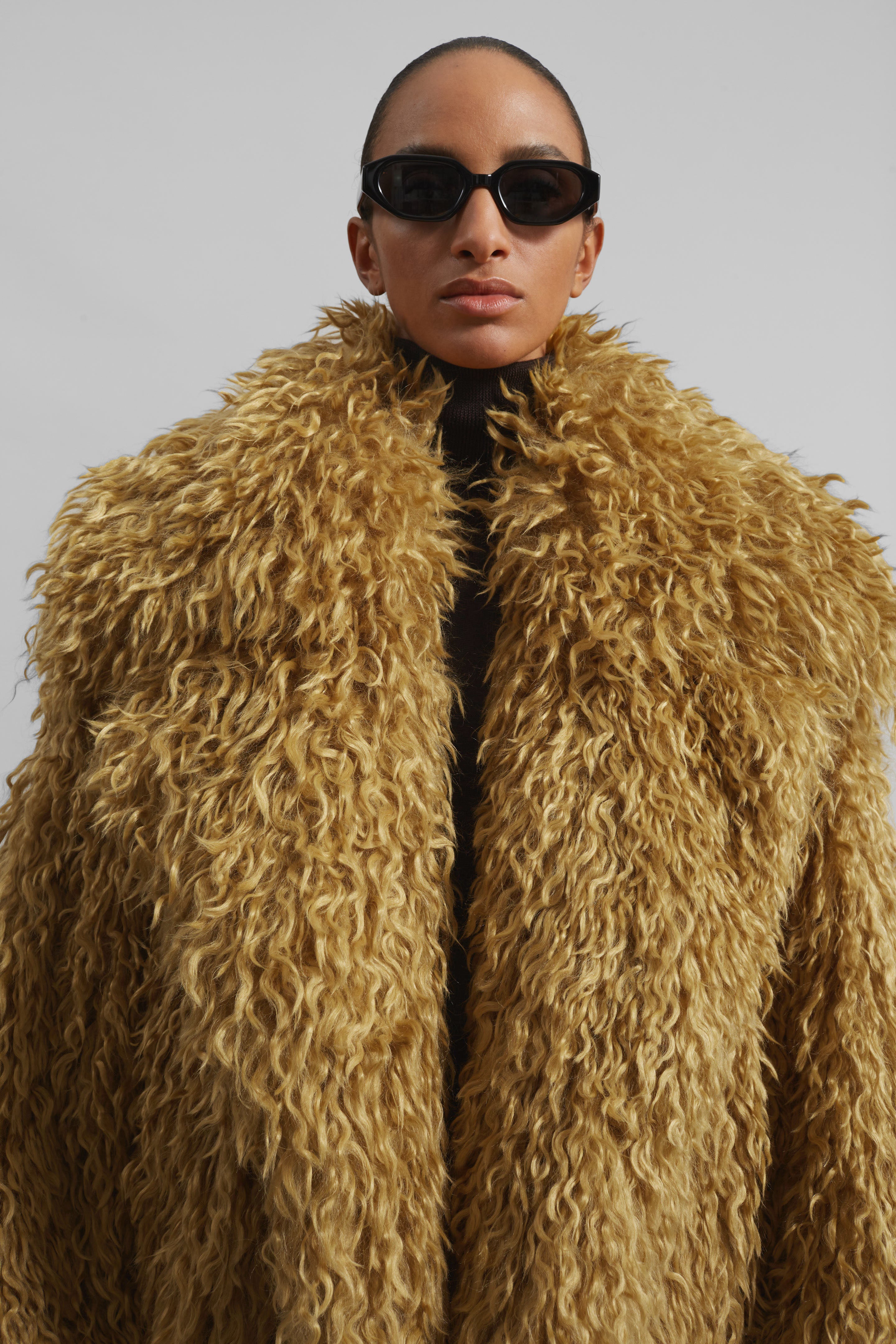 Zermatt Faux Fur Coat - Mustard - 6