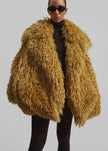 Zermatt Faux Fur Coat - Mustard